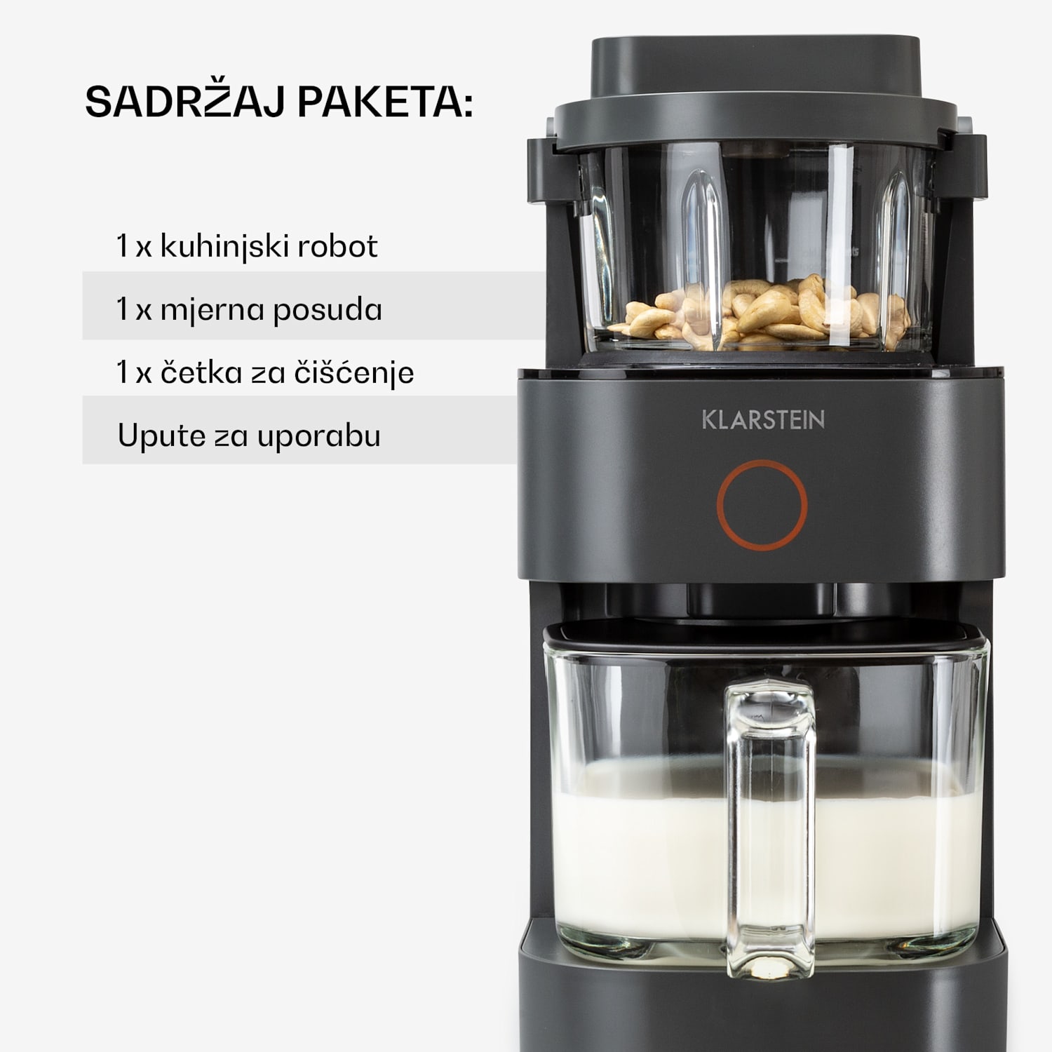 Marcia, aparat za biljno mlijeko, 300 - 1200 ml, 360°, kontrola na dodir, ukonjivi spremnik za vodu  