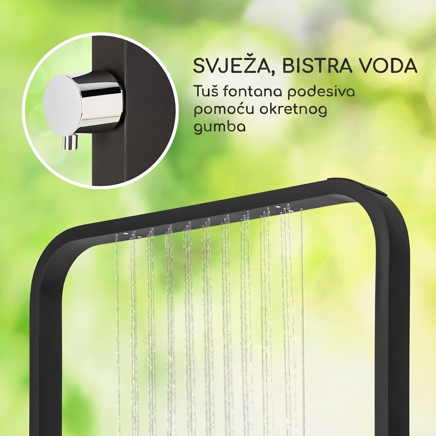 Sumatra Breeze, SQ, vrtni tuš, WPC, aluminij, 70x55, kvadrat Kvadrat | Crna