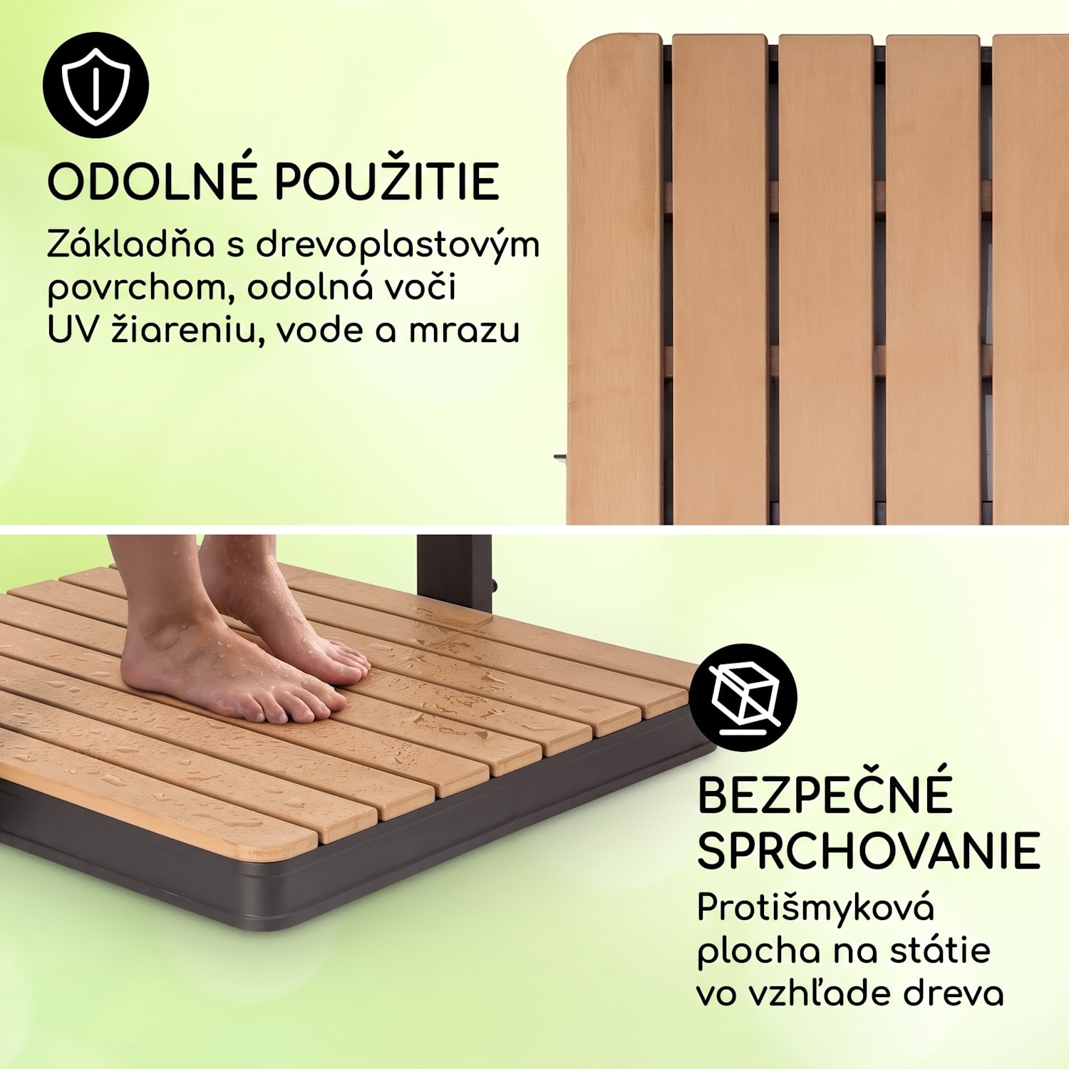 Sumatra Breeze Square, záhradná sprcha, WPC, hliník, 70x55, hranatá Štvorcový | Čierna