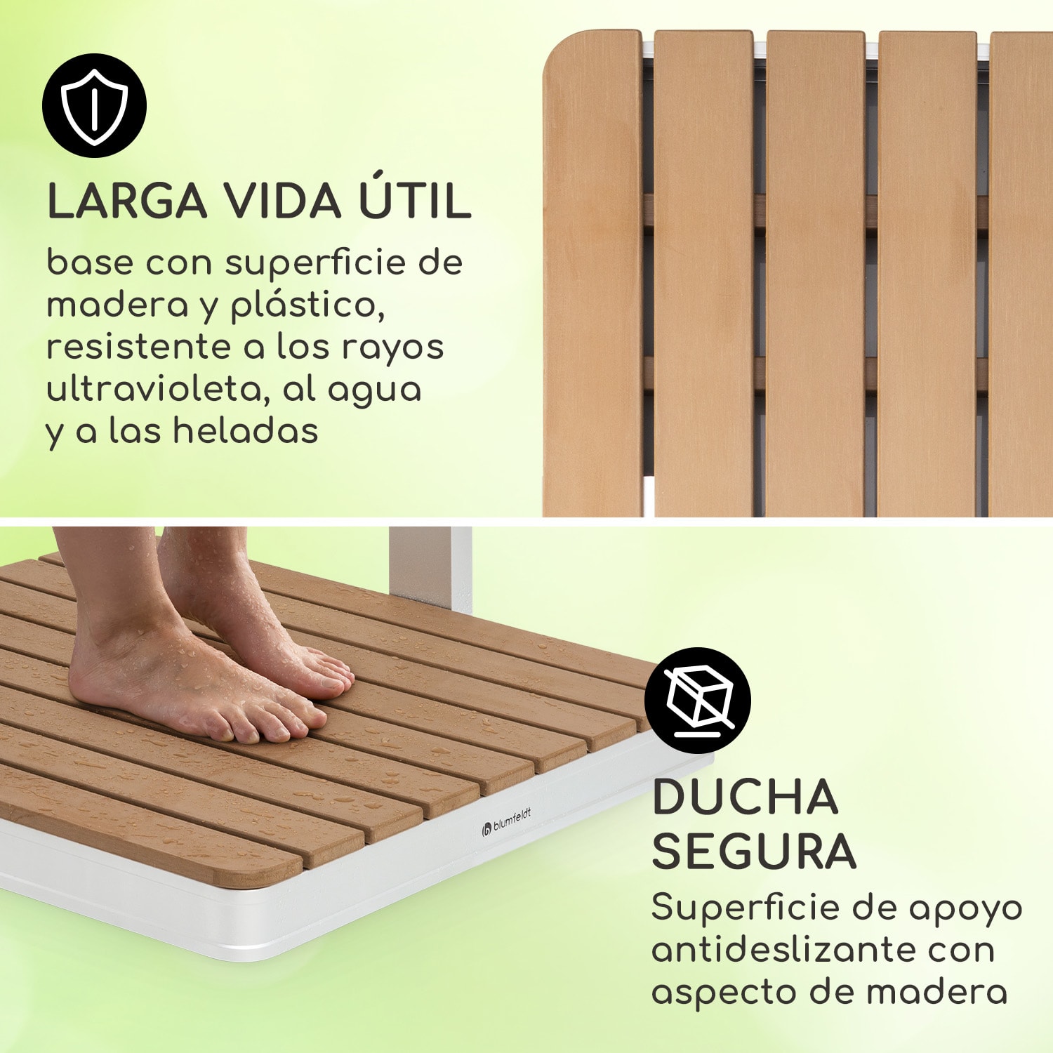 Sumatra Breeze Square Ducha de jardín WPC Aluminio 70 x 55 cm cuadrada Cuadrado | Plata