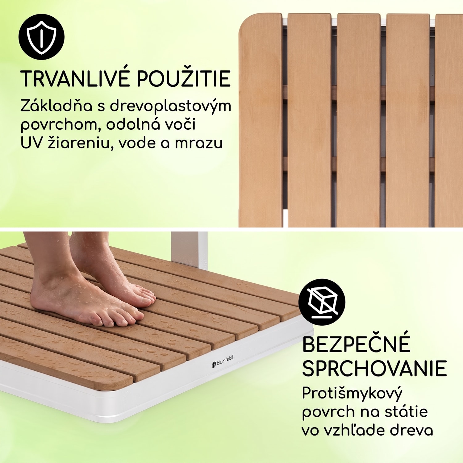 Sumatra Breeze Square, záhradná sprcha, WPC, hliník, 70x55, hranatá Štvorcový | Strieborná