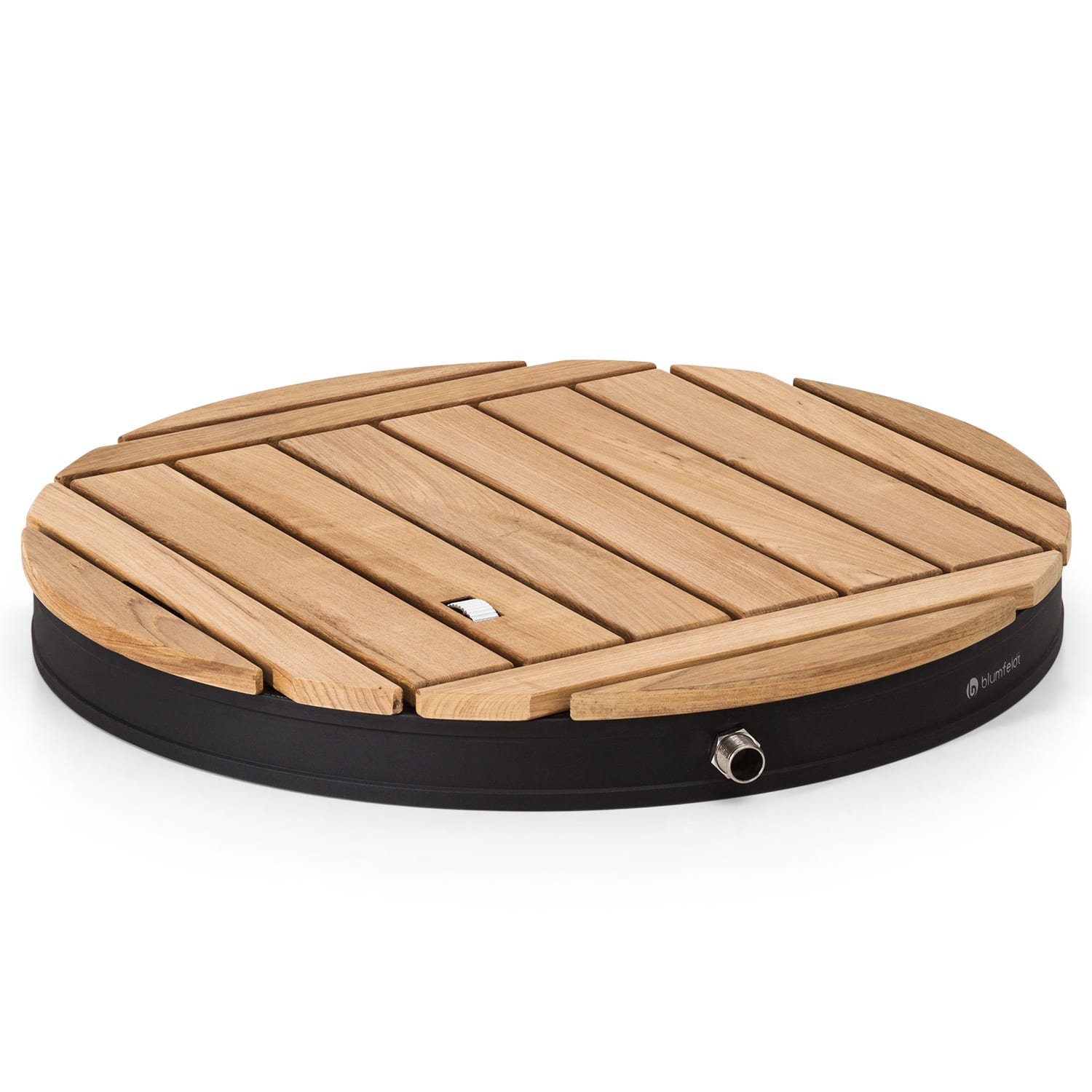 Sumatra Teak Round, kerti zuhanyzó, alumínium, teakfa, fogantyú Ovális | Fekete