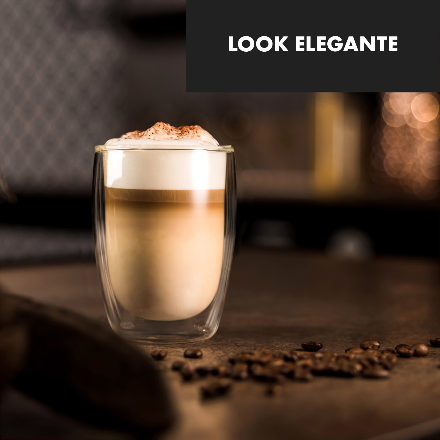 Jesolo, bicchieri termici a doppia parete, 350 ml, fatti a mano, vetro borosilicato 