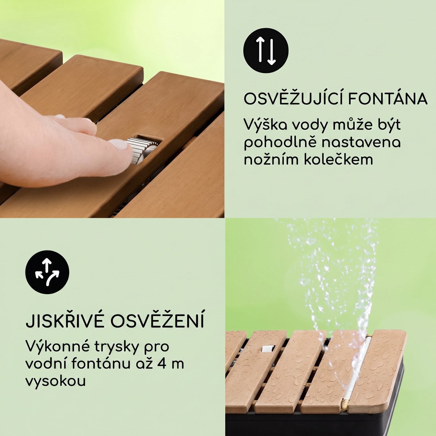 Sumatra Breeze, SQ, zahradní sprcha, WPC, hliník, 70x55, hranatá Čtvereční | Černá