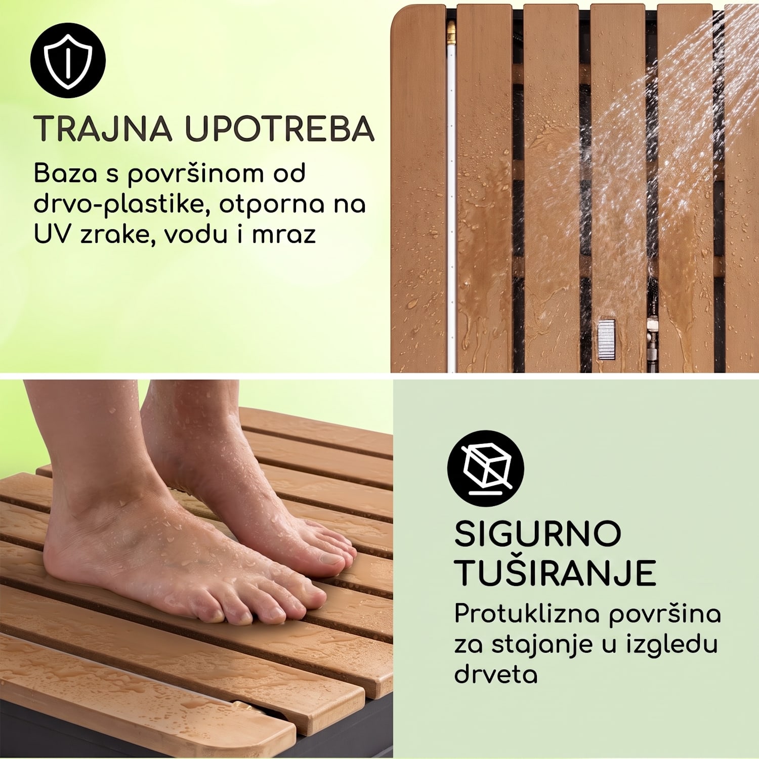 Sumatra Breeze, SQ, vrtni tuš, WPC, aluminij, 70x55, kvadrat Kvadrat | Crna