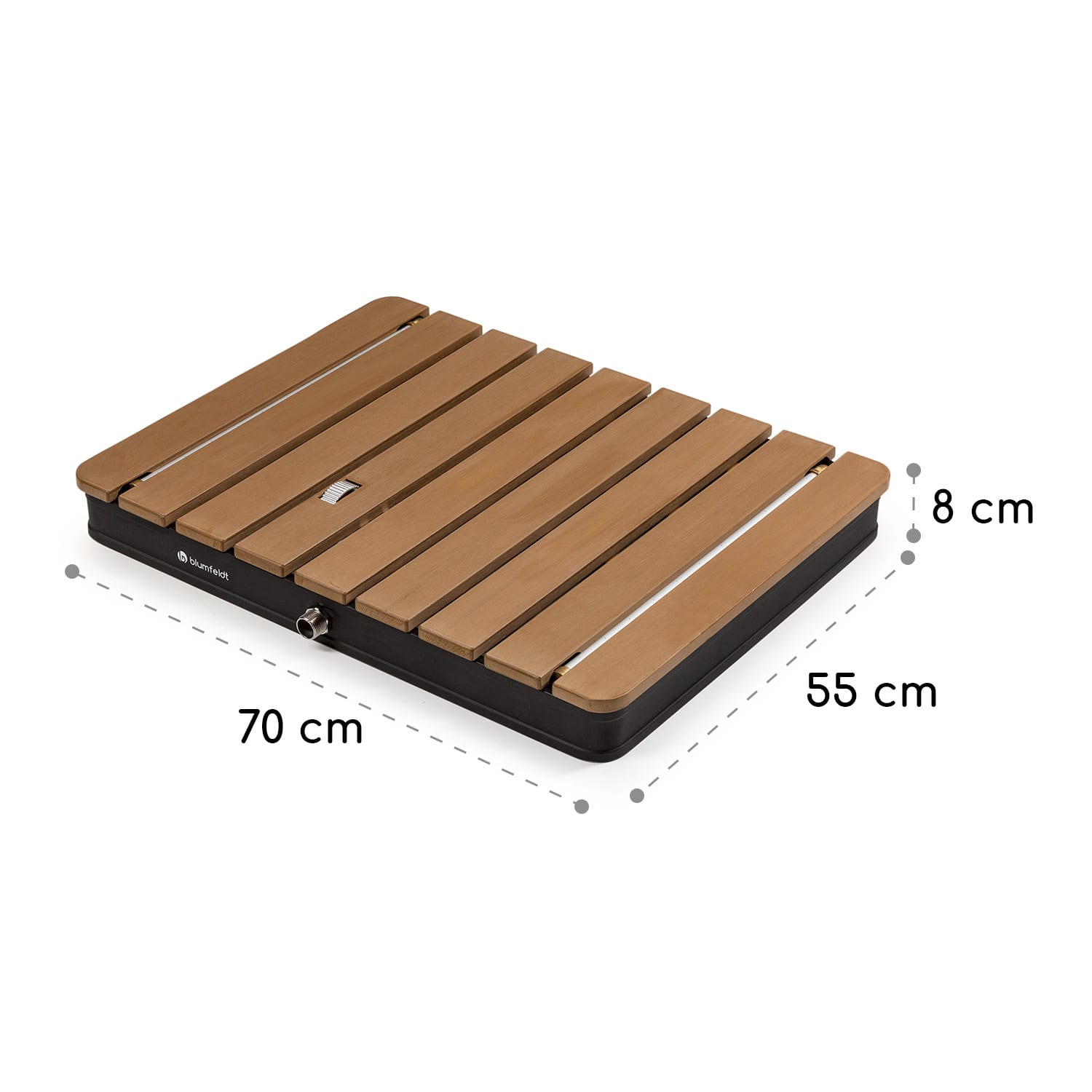 Sumatra Breeze Square douche de jardin WPC Aluminium 70 x 55 cm carrée Carré | Noir