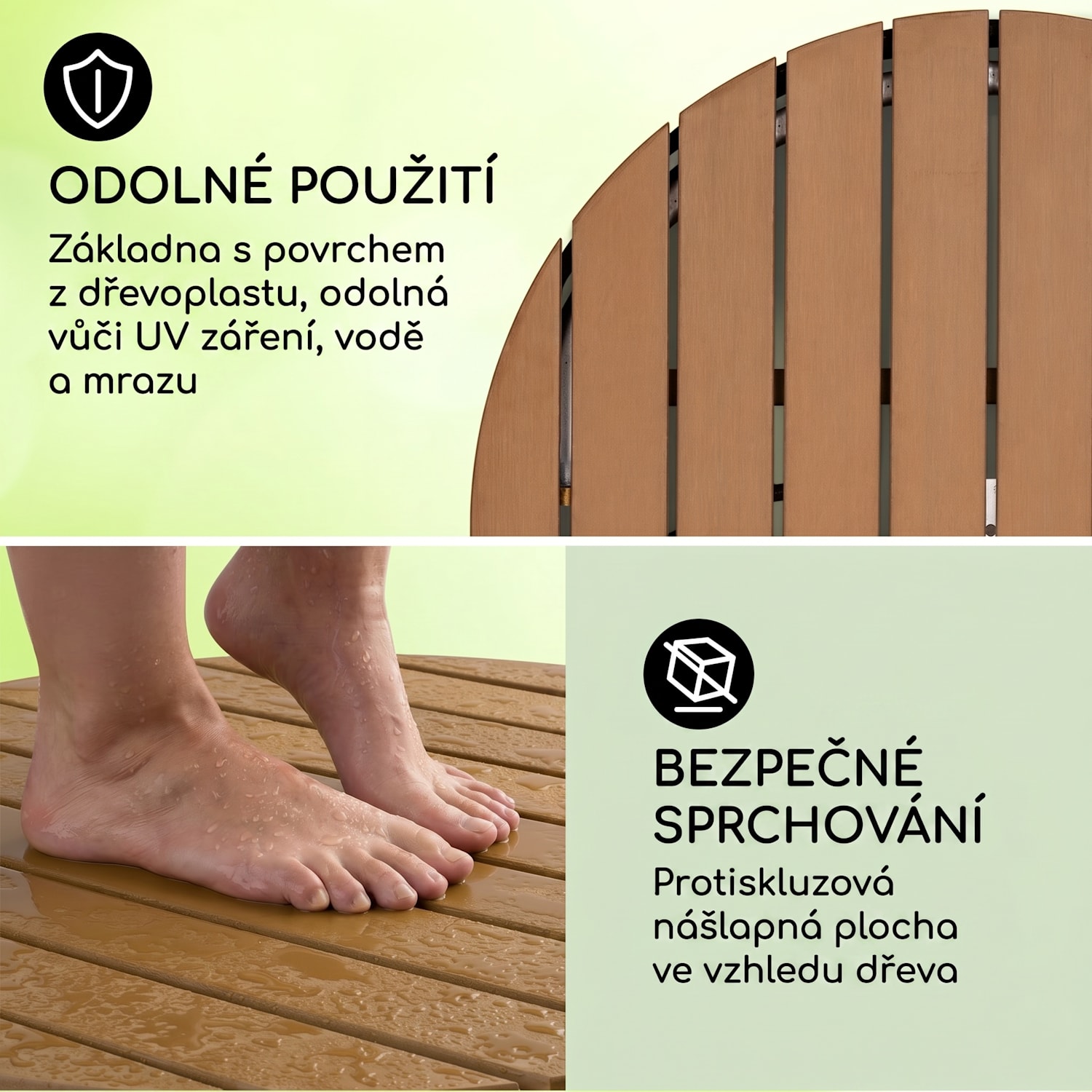 Sumatra Breeze, RD, zahradní sprcha, WPC hliník,Ø70, 4cm, kulatá Oválný | Černá