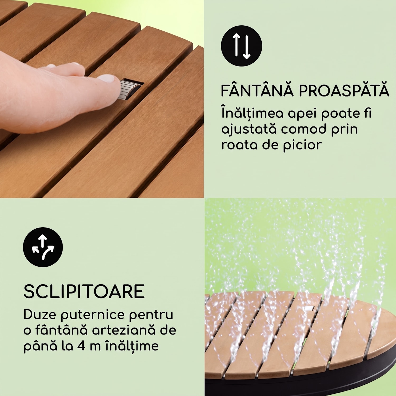 Sumatra Breeze, RD, duș de grădină, WPC, aluminiu, Ø70, 4cm, rotundă Oval | Negru