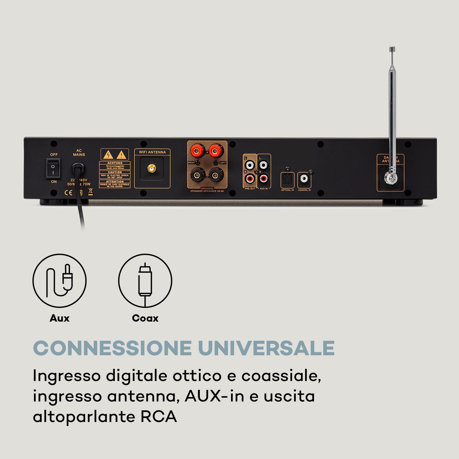 Black Star - Ricevitore CD HiFi, amplificatore, radio web/DAB+/FM, lettore CD, WiFi 