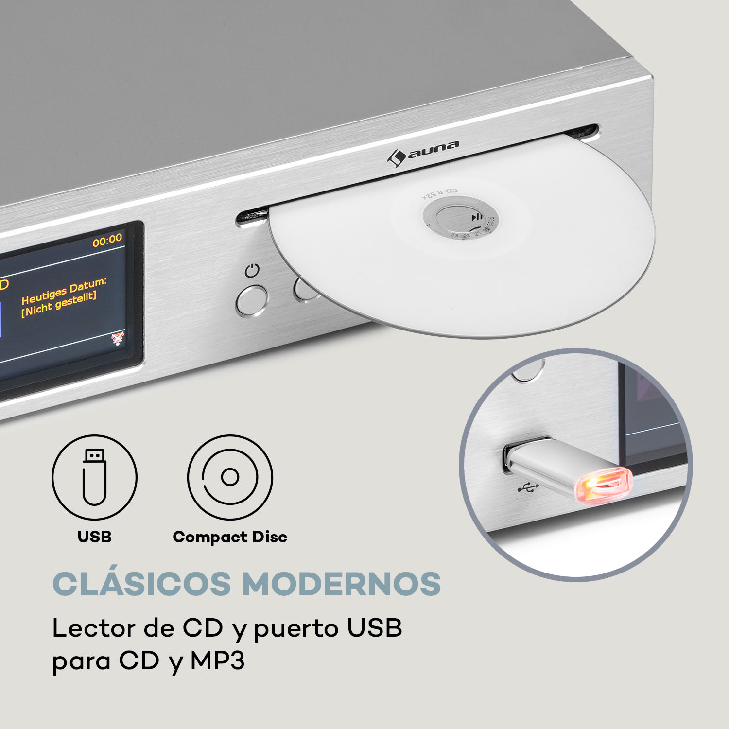 Silver Star Receptor de CD y HiFi Amplificador Internet/DAB+/FM Radio Reproductor de CD wifi 