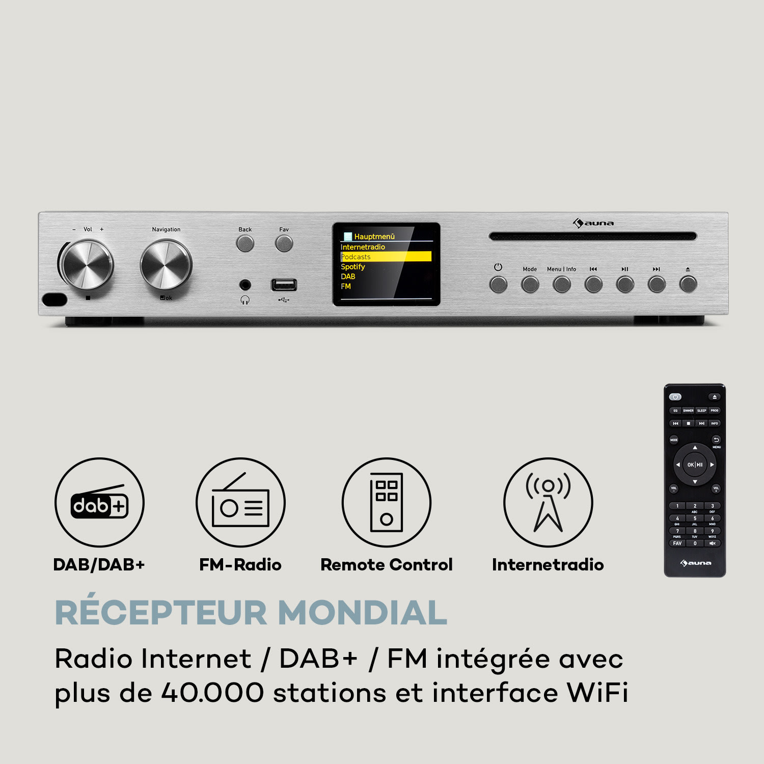 Silver Star CD HiFi Amplificateur Récepteur Internet/DAB+/FM Radio CD Player WiFi
