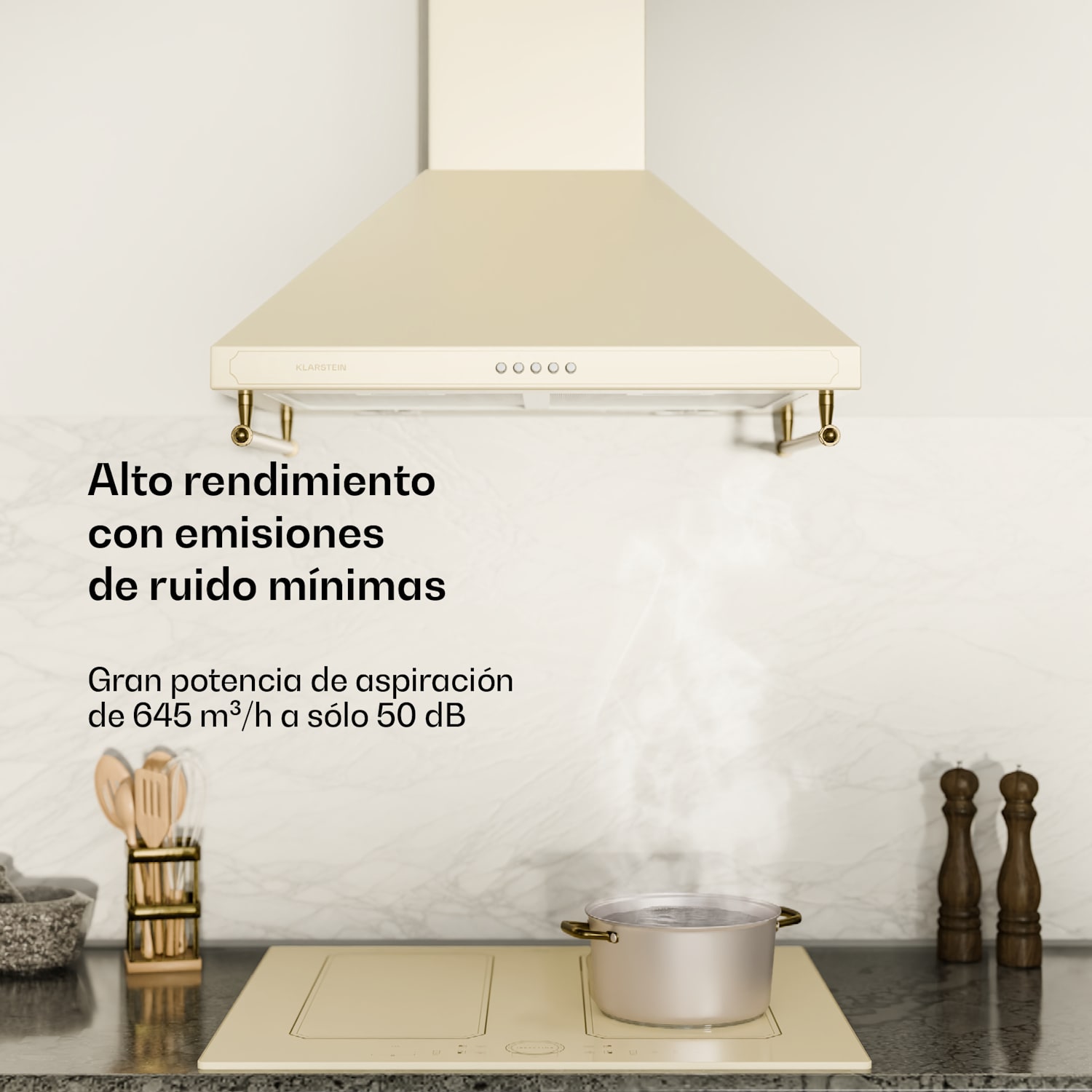 Campana de cocina Victoria 60 cm diseño retro 644,5m³/h 2 lámparas LED 