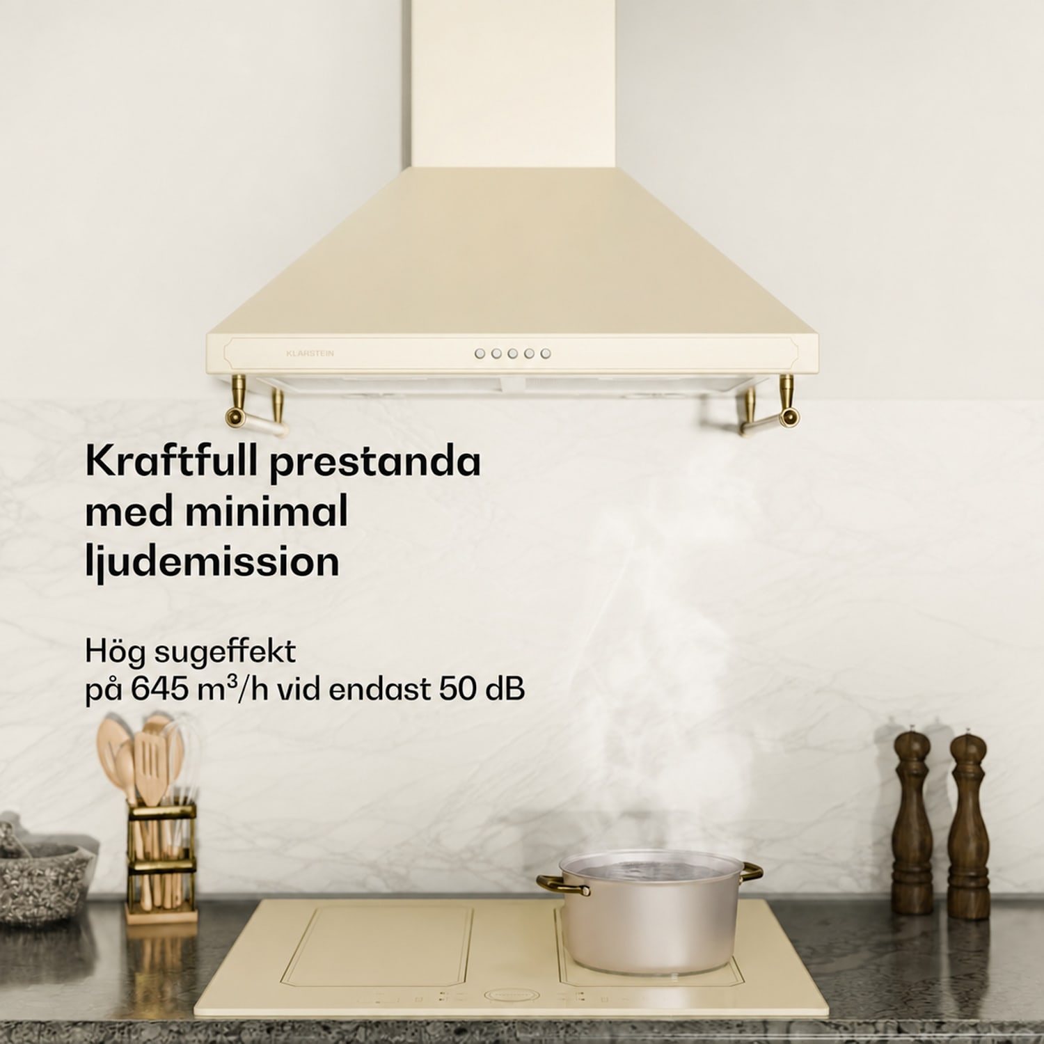 Victoria Köksfläkt 60cm retrodesign 644.5m³/h 2 LED-lampor 