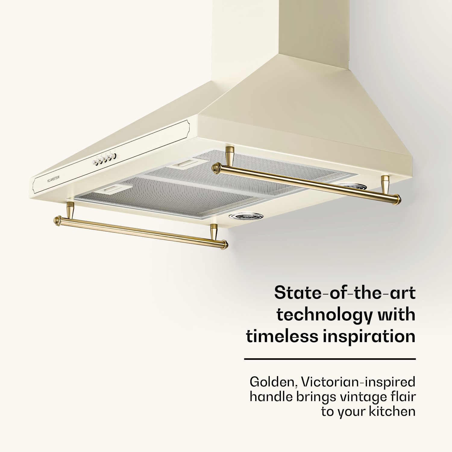 Victoria afzuigkap 60 cm retro design 644,5 m³/h 2 ledlampen 60 cm | Vintage Crème