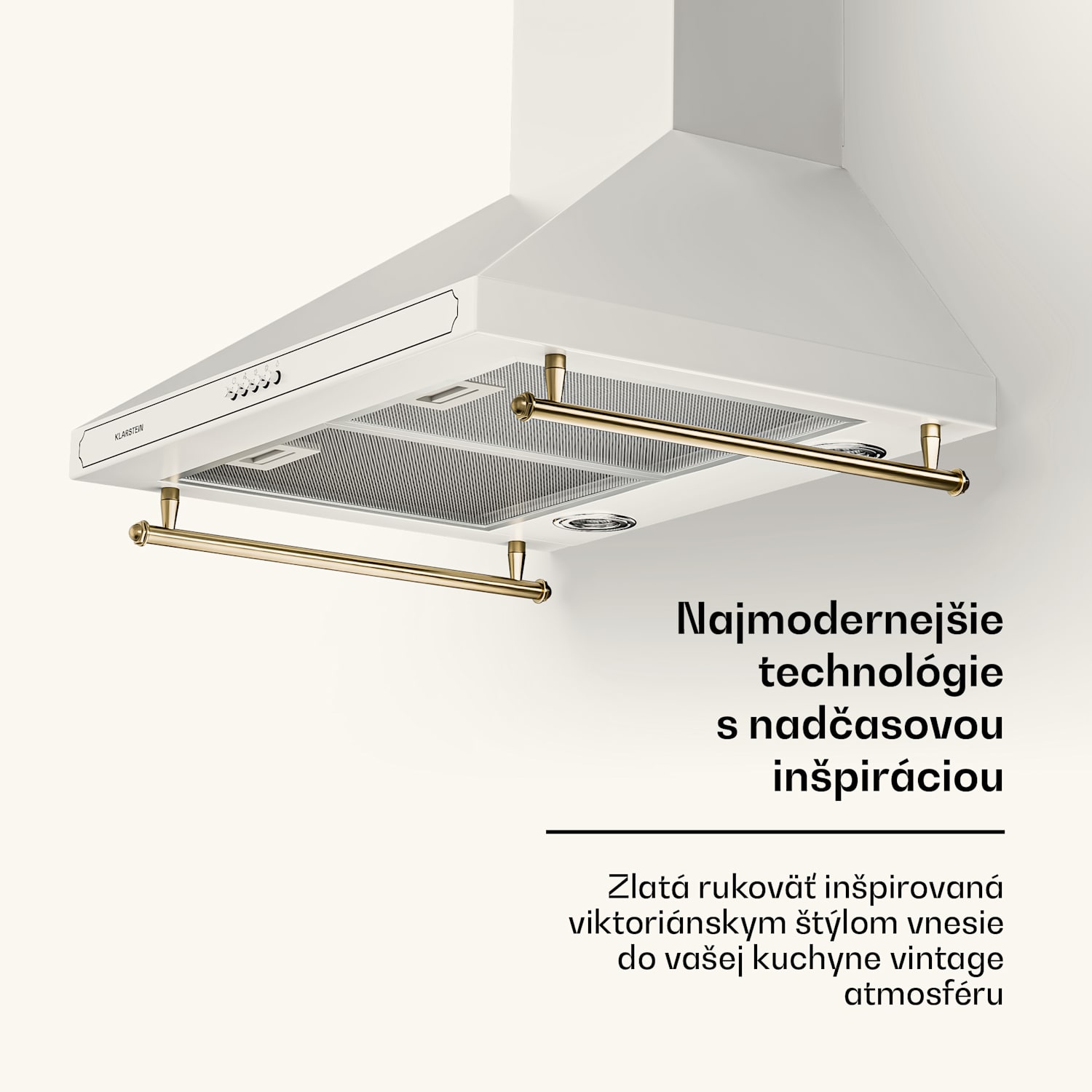 Victoria, digestor, 60 cm, nástenný, 644,5 m³/h, LED, retro dizajn, čierny 60 cm | Biela