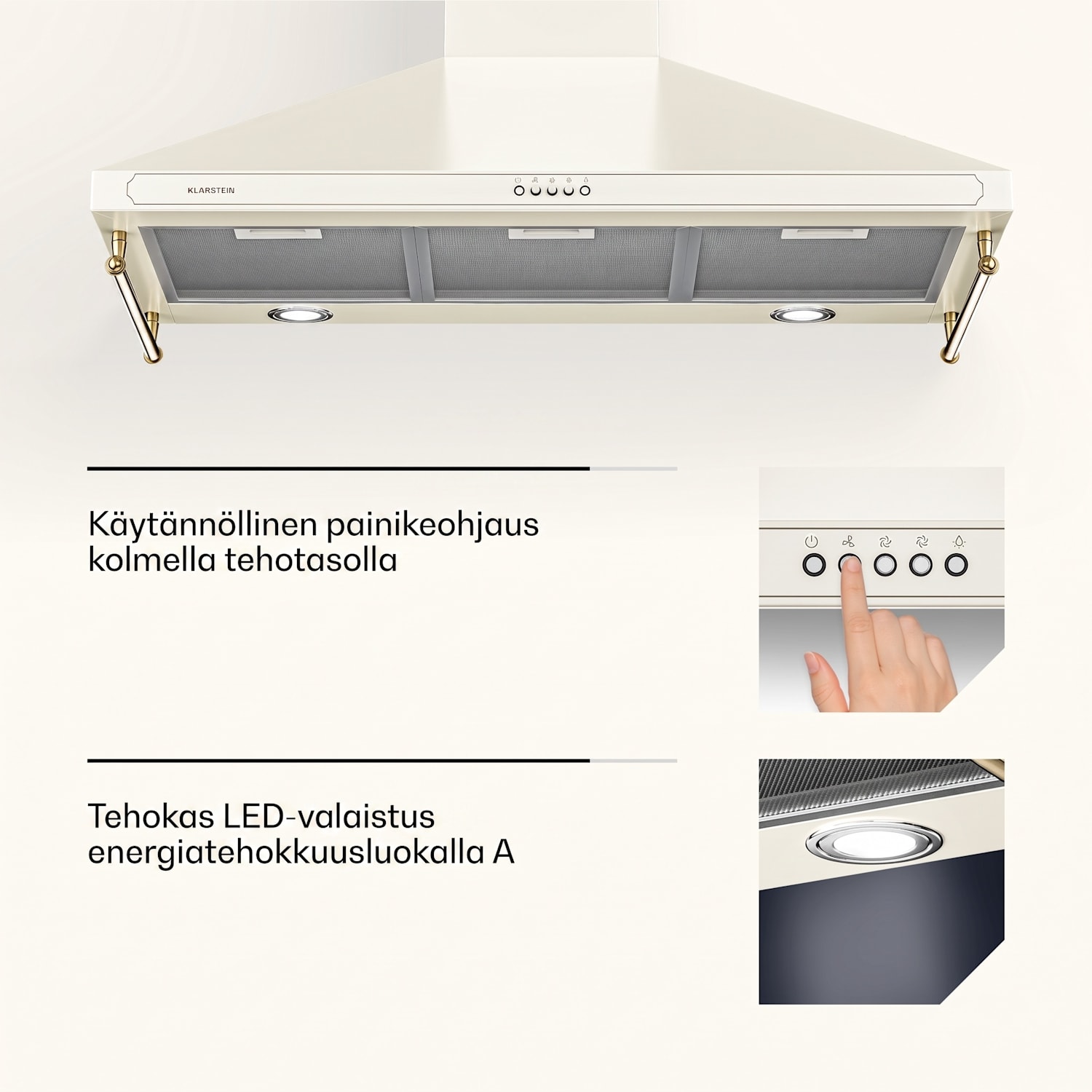 Victoria 90 liesituuletin 90 cm retromuotoilu 644,5 m³/h 2 LED-lamppua 90 cm | Vintage Kerma