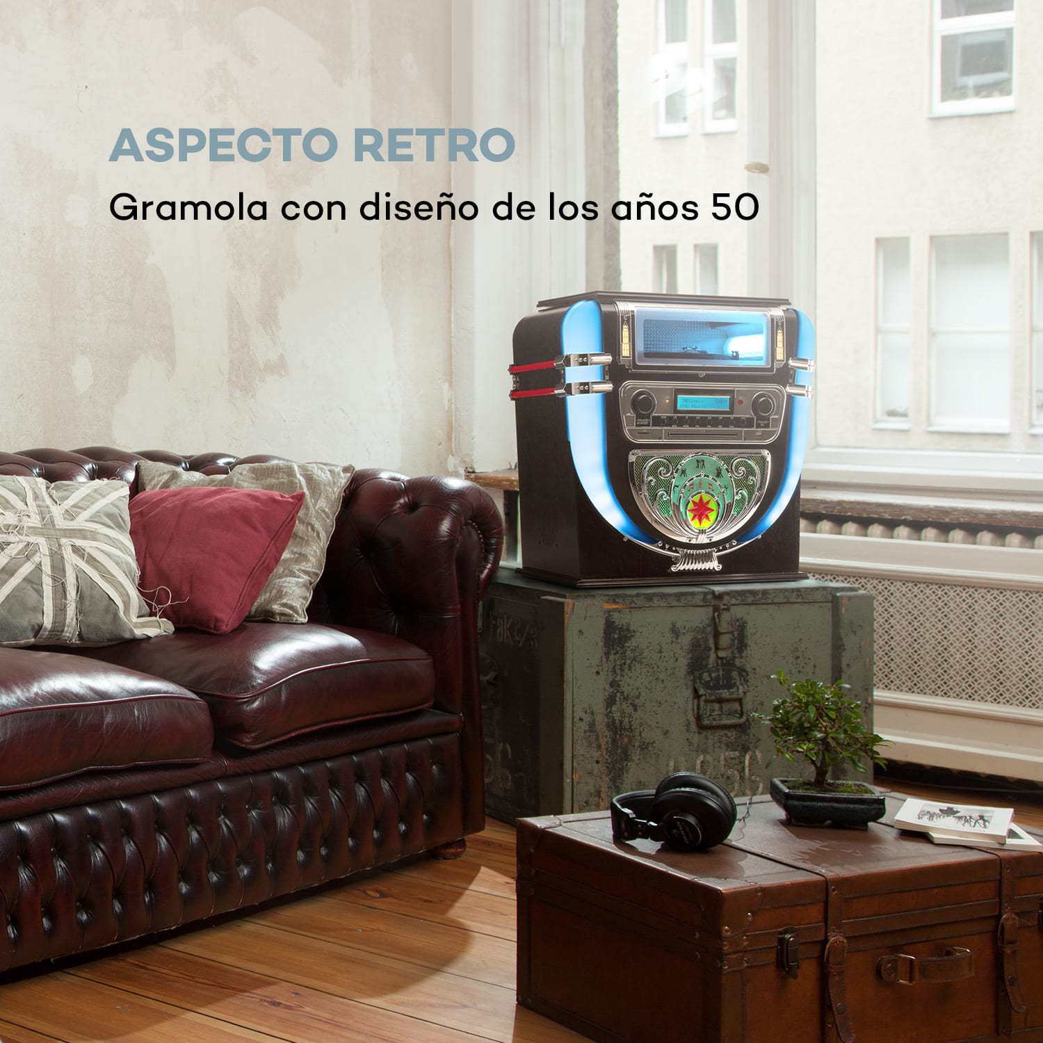 Jukebox Graceland Mini reproductor de CDs tocadiscos radio DAB+/FM LED 
