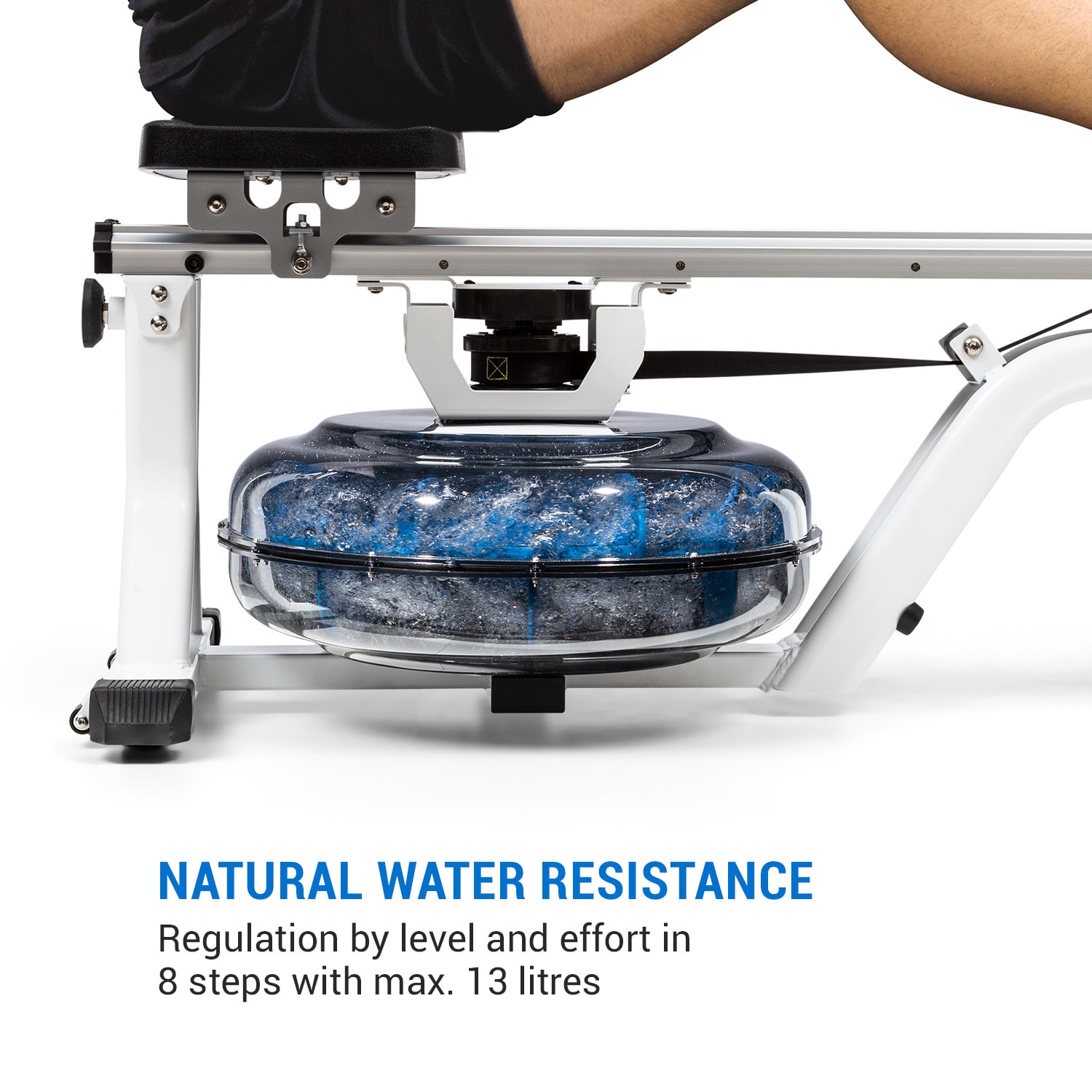 Flow M1 water rower space-saving training computer up to 150 kg White