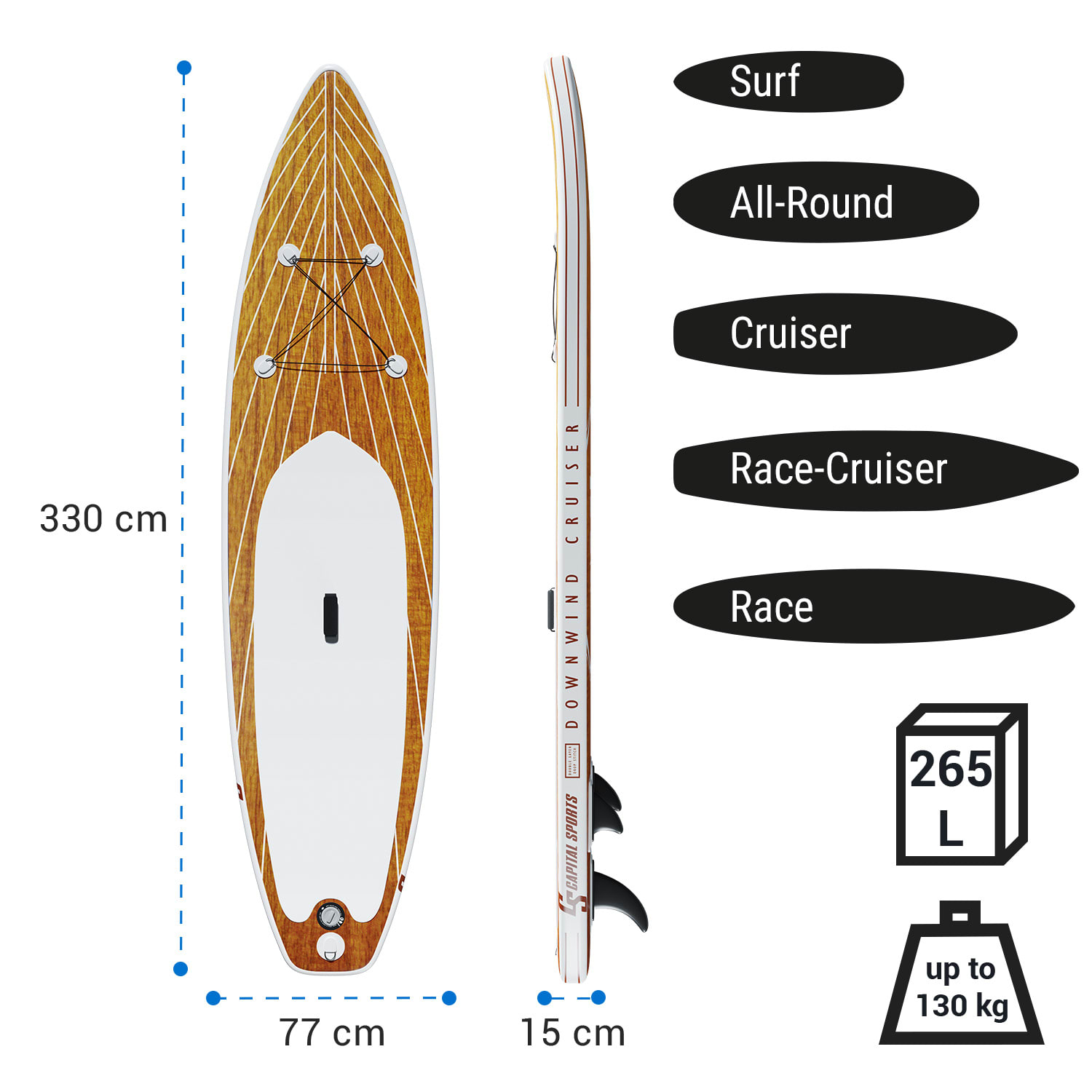 Cruiser Downwind 10.8, daska za veslanje na napuhavanje, kompletan set