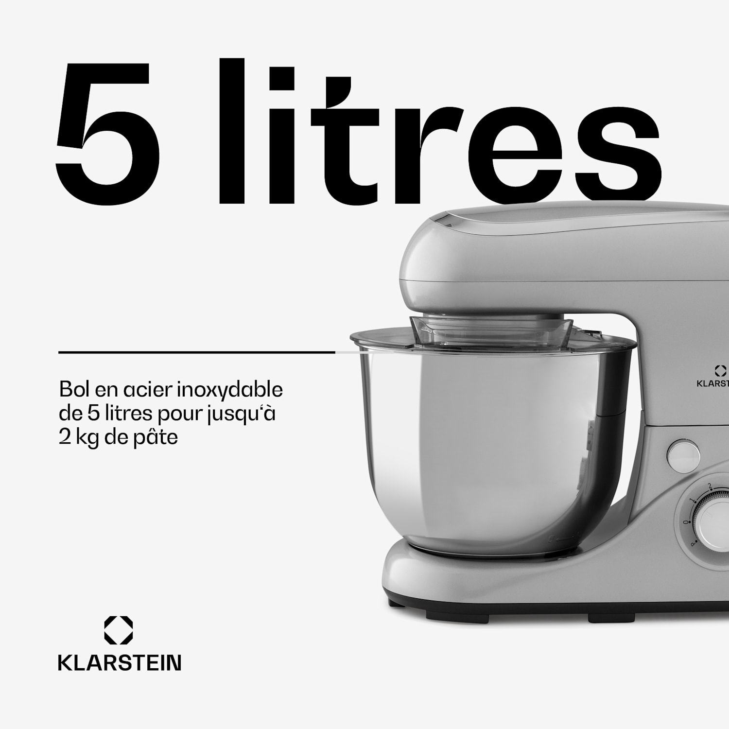 Bella Pico 2G keukenmachine 1300W 1,7PS 6 standen 5 liter Zilver Metallic