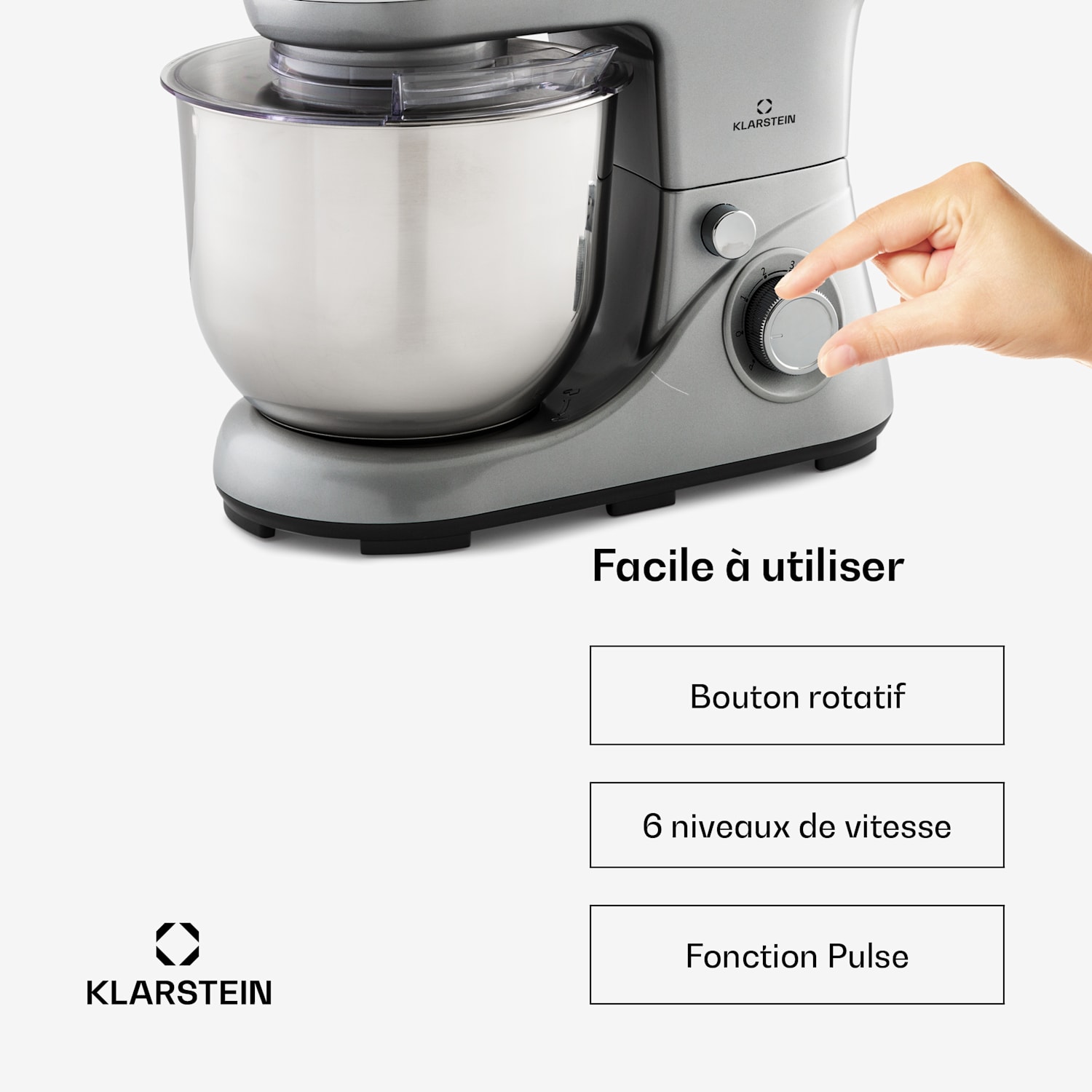 Bella Pico 2G keukenmachine 1300W 1,7PS 6 standen 5 liter Zilver Metallic