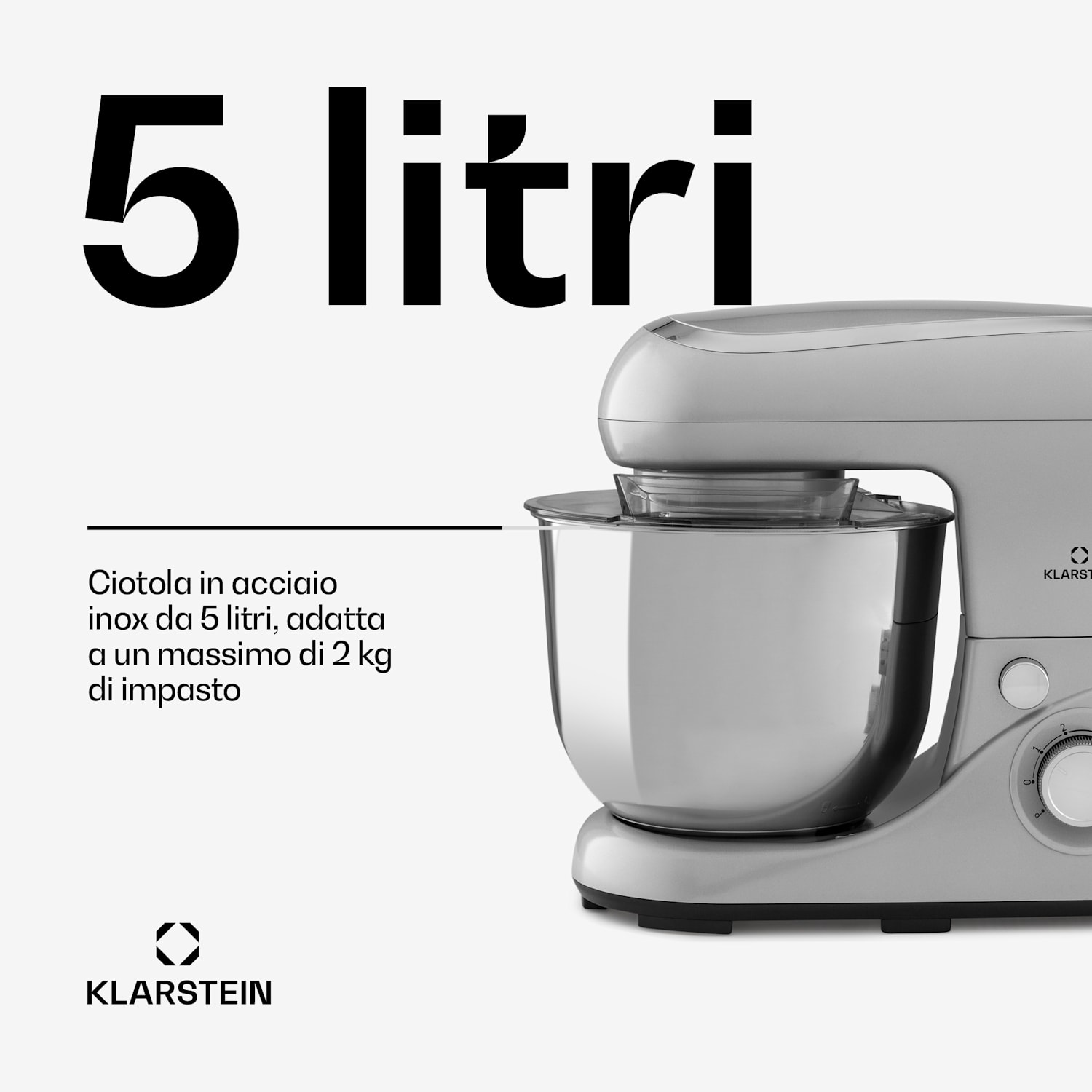 Bella Pico 2G, robot da cucina, 1300W, 1,7 PS, 6 livelli, 5 litri 