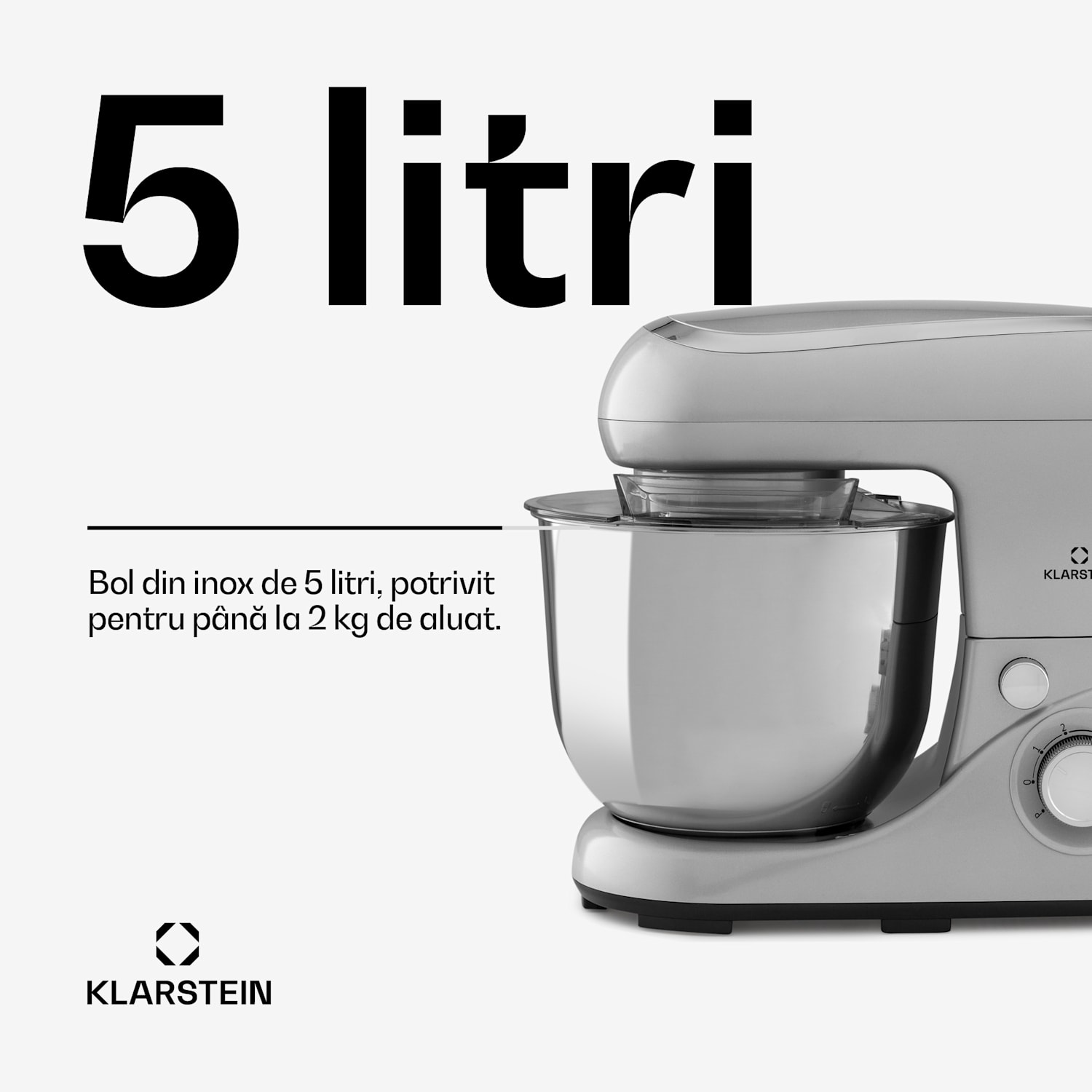 Bella Pico 2G, robot de bucătărie, 1300 W, 1,7 CP, 6 trepte, 5 litri Argintiu metalizat