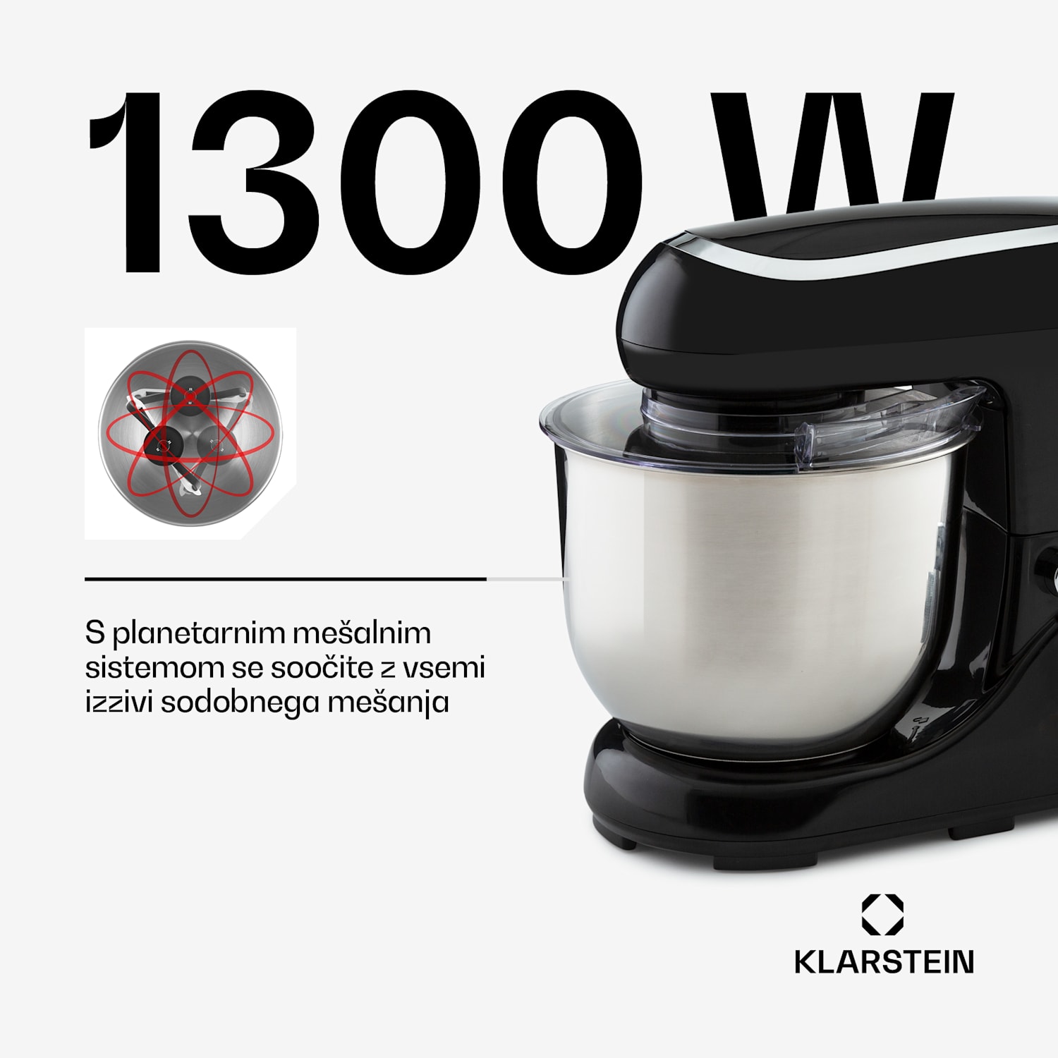 Bella Pico 2G, kuhinjski robot, 1300 W, 1,7 KM, 6 stopenj, 5 litrov Črna