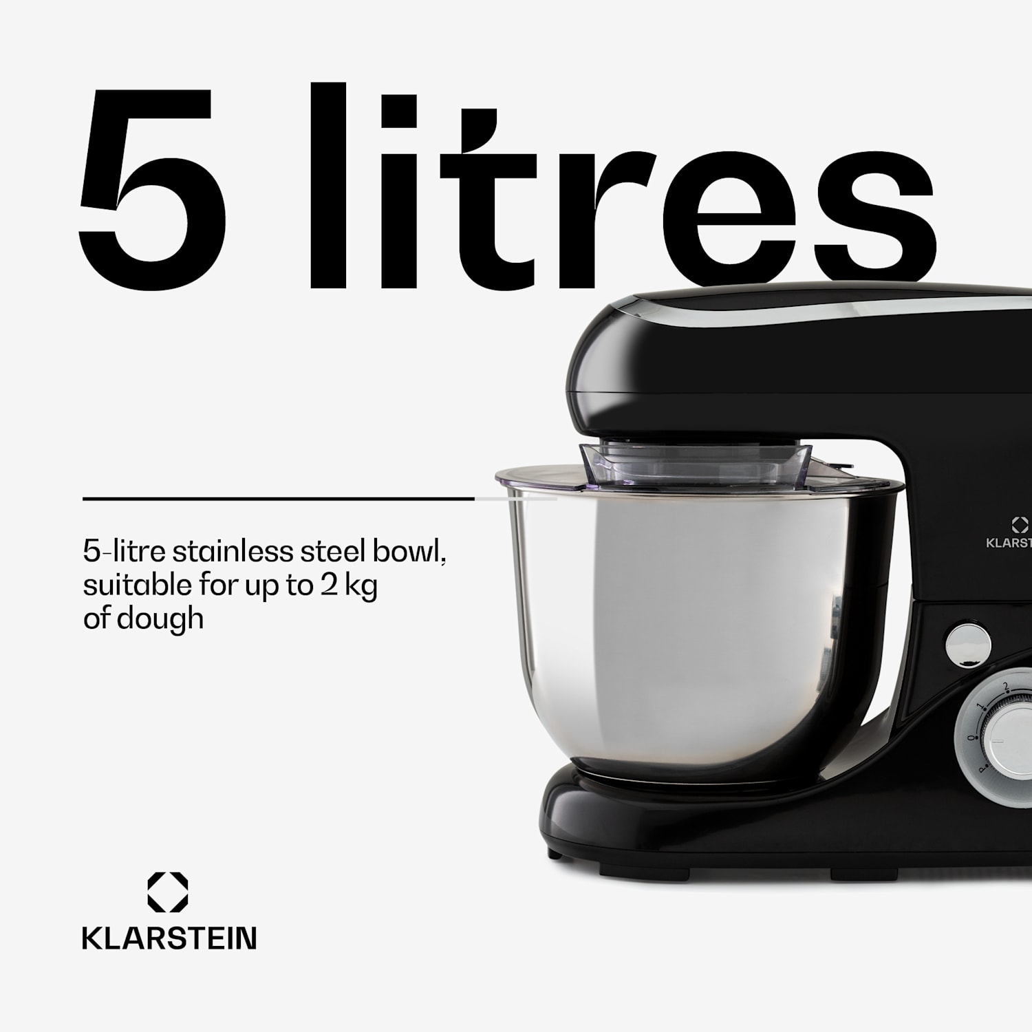 Bella Pico 2G keukenmachine 1300W 1,7PS 6 standen 5 liter Zwart