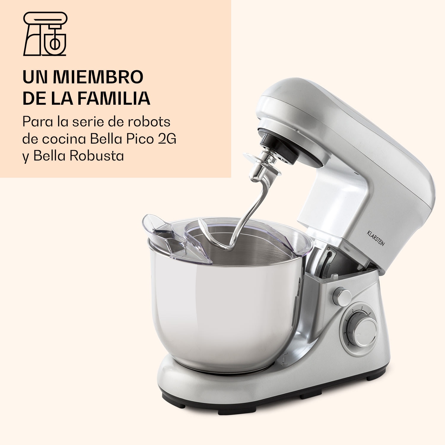 Gancho para amasar de repuesto batidor para Bella Pico 2G/Bella Robusta aluminio fundido a presión 