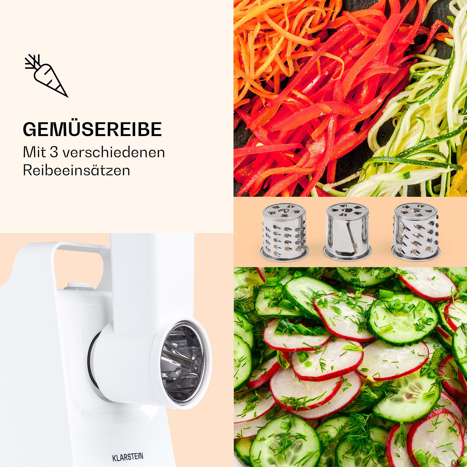 Mighty Mince elektrischer Fleischwolf 500 - 1361 Watt 3 Lochscheiben Weiß