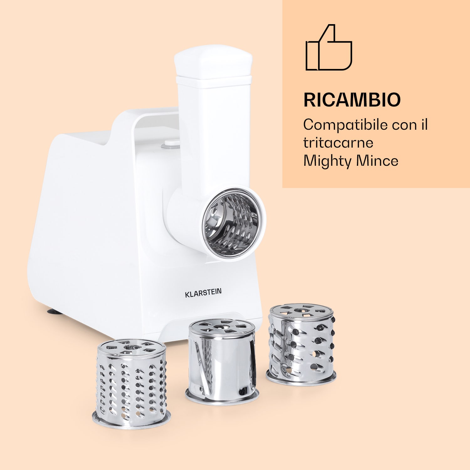 Mighty Mince - Attacco per grattugiare, con pestello, 4 grattugie, plastica e alluminio 