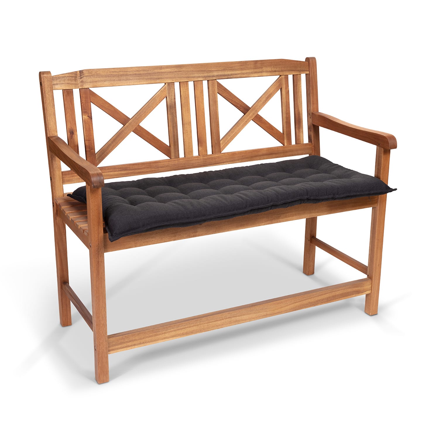 Naxos Cojín para banco exterior Cojín acolchado Núcleo de espuma Poliéster estructural 110x7x47cm 110 x 7 x 47 cm | Antracita