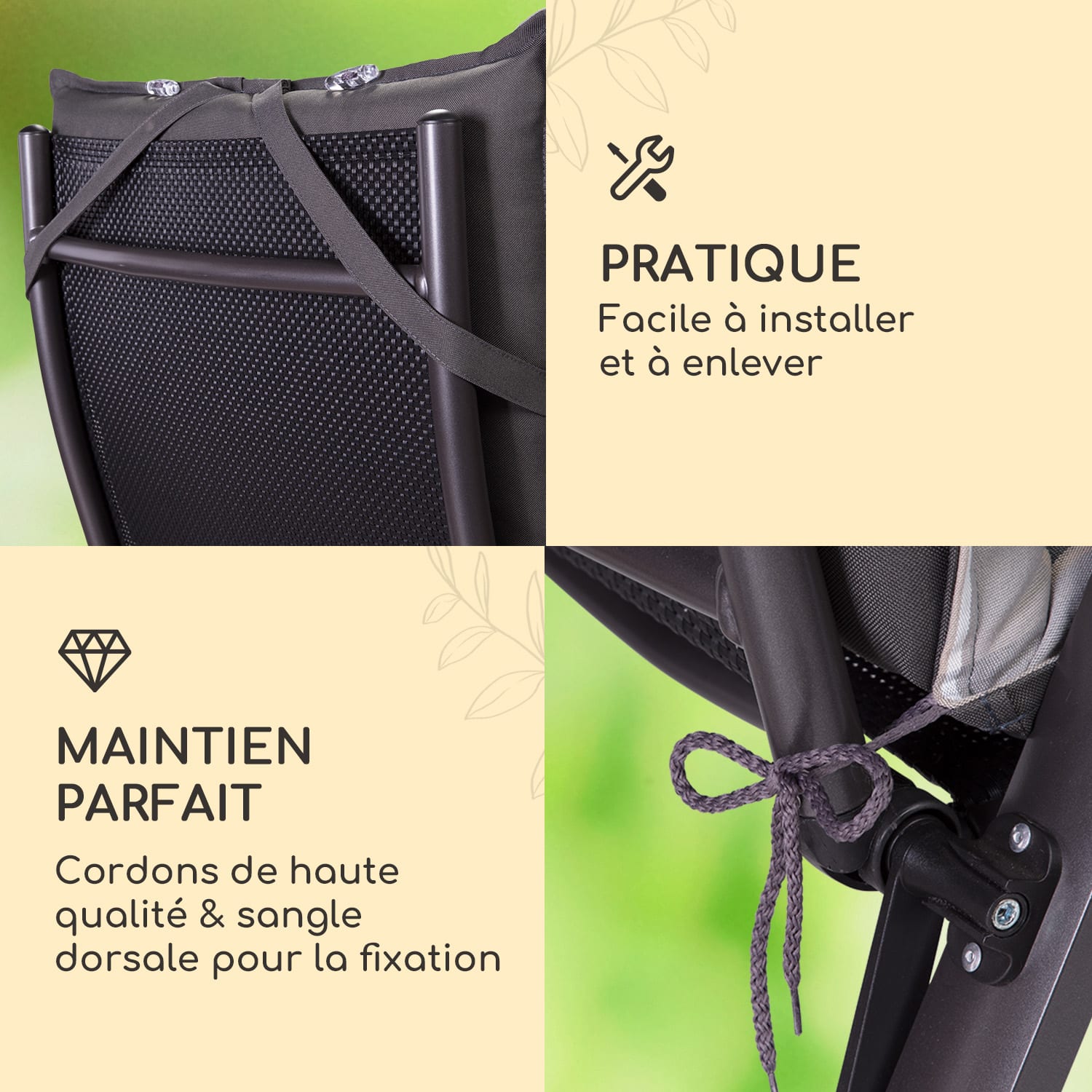 Sylt coussin de fauteuil appuie-tête pour dossier haut Polyester 50x120x9cm 