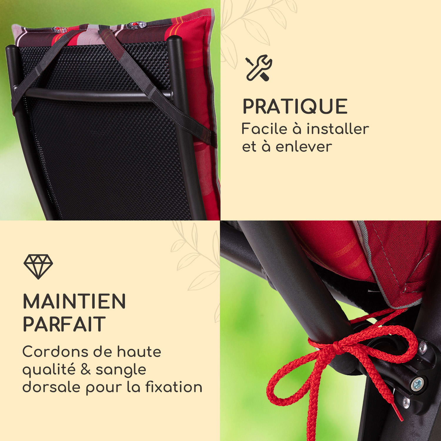 Sylt coussin de fauteuil appuie-tête pour dossier haut Polyester 50x120x9cm 