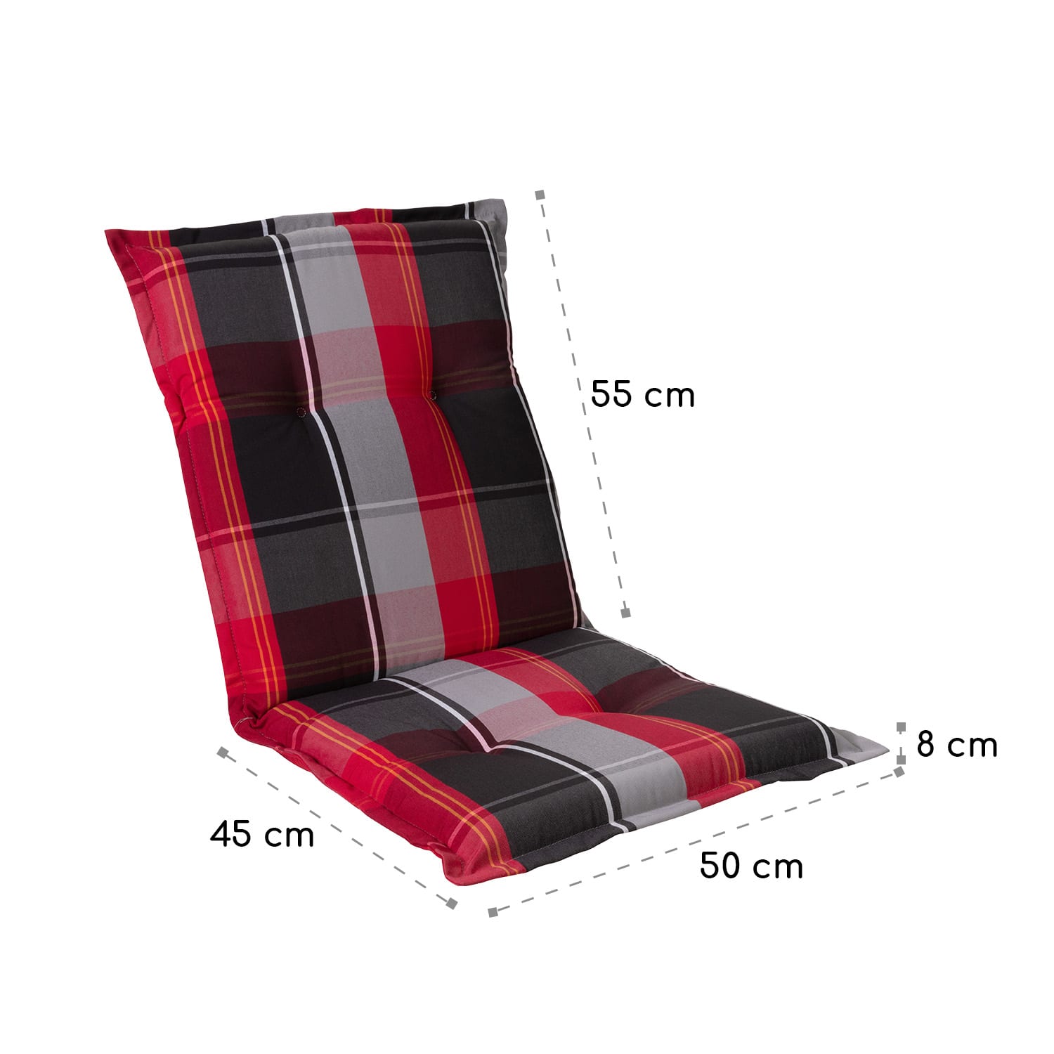 Prato, poduszka na krzesło ogrodowe z niskim oparciem, poduszka na fotel ogrodowy, poliester, 50 x 100 x 8 cm