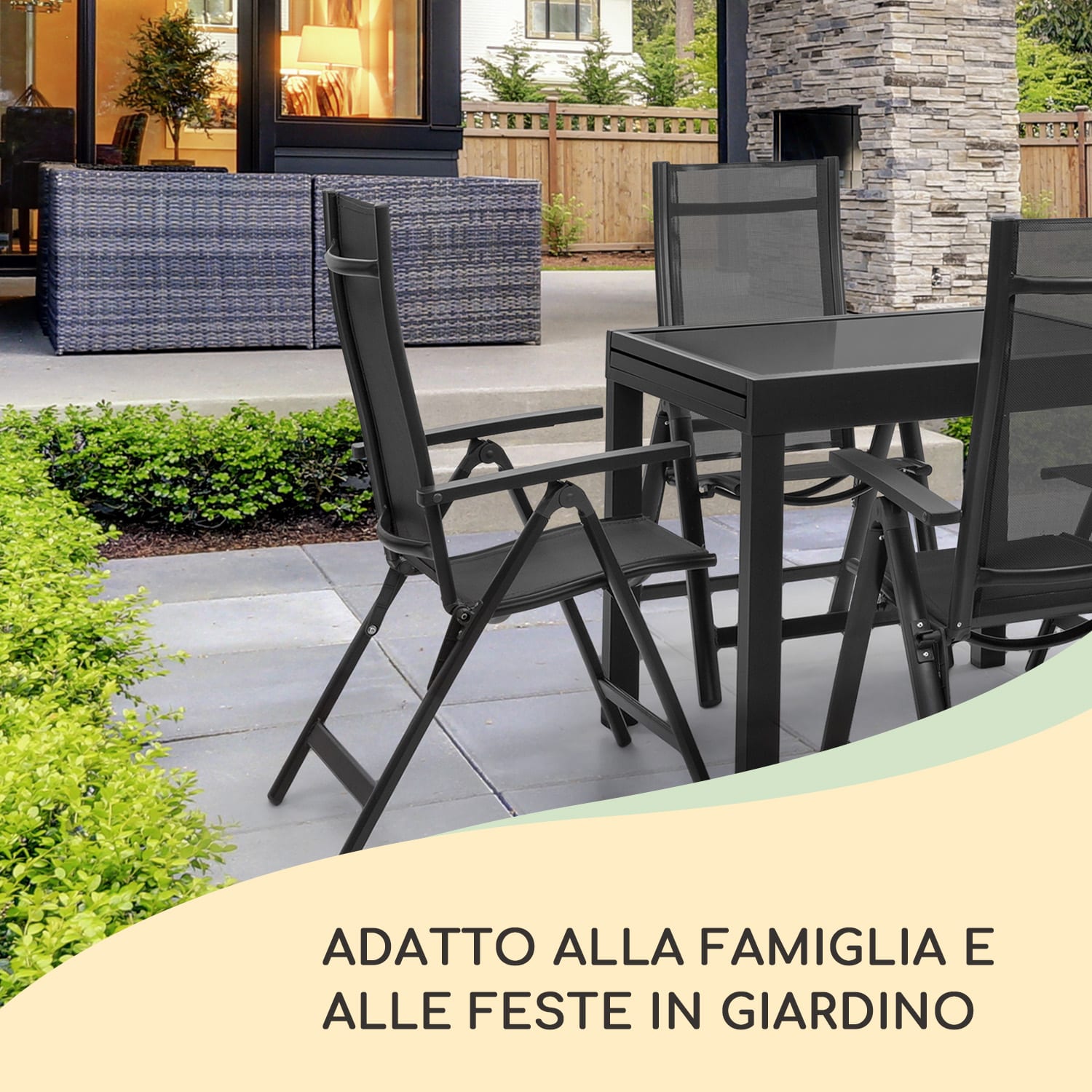Sylt, Imbottitura, Schienale Alto, Sedia da Giardino, Poggiatesta, Poliestere, 50x120x9cm 1 x cuscino di seduta | Blu grigio