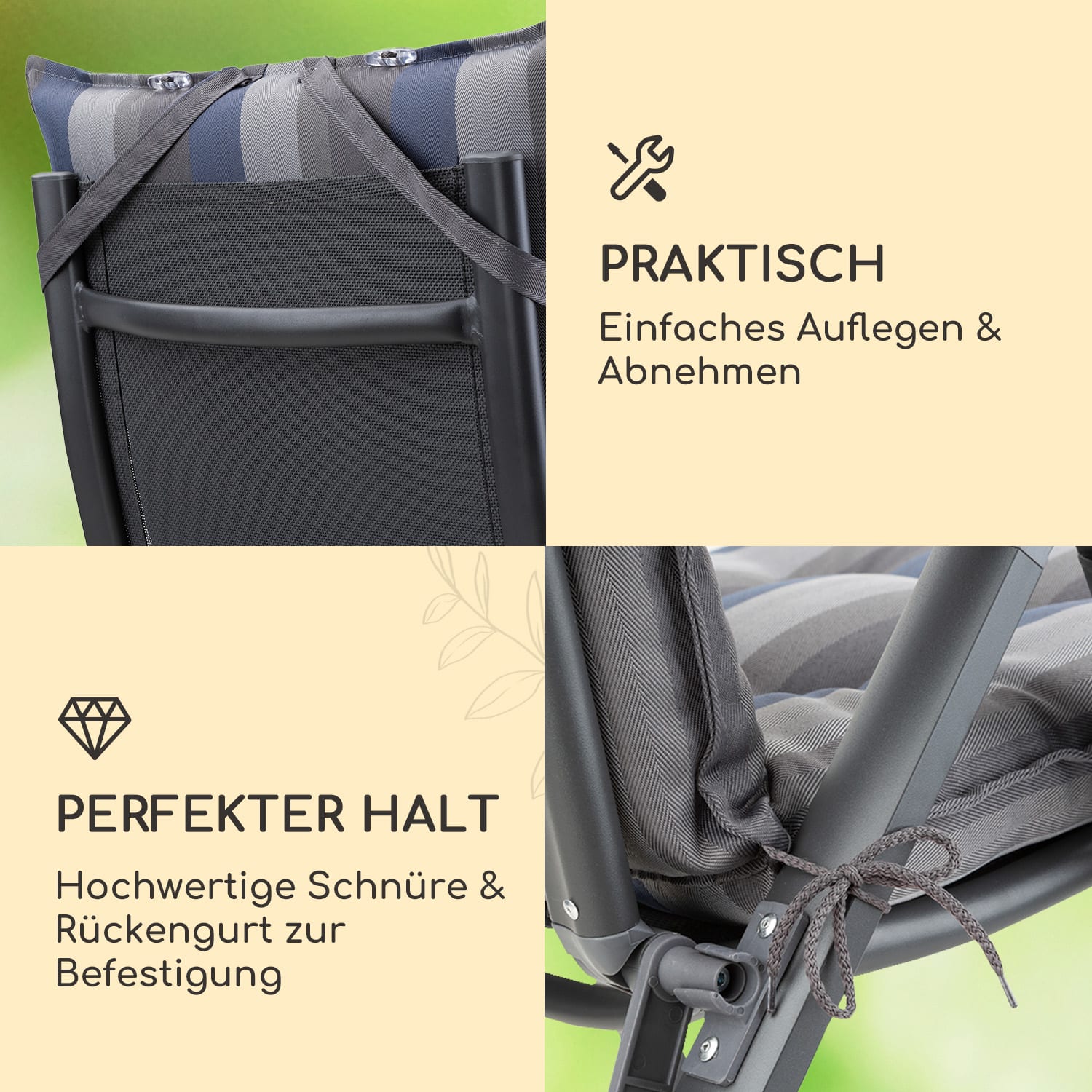 Sylt Polsterauflage Sesselauflage Kopfkissen Polyester 50x120x9cm 