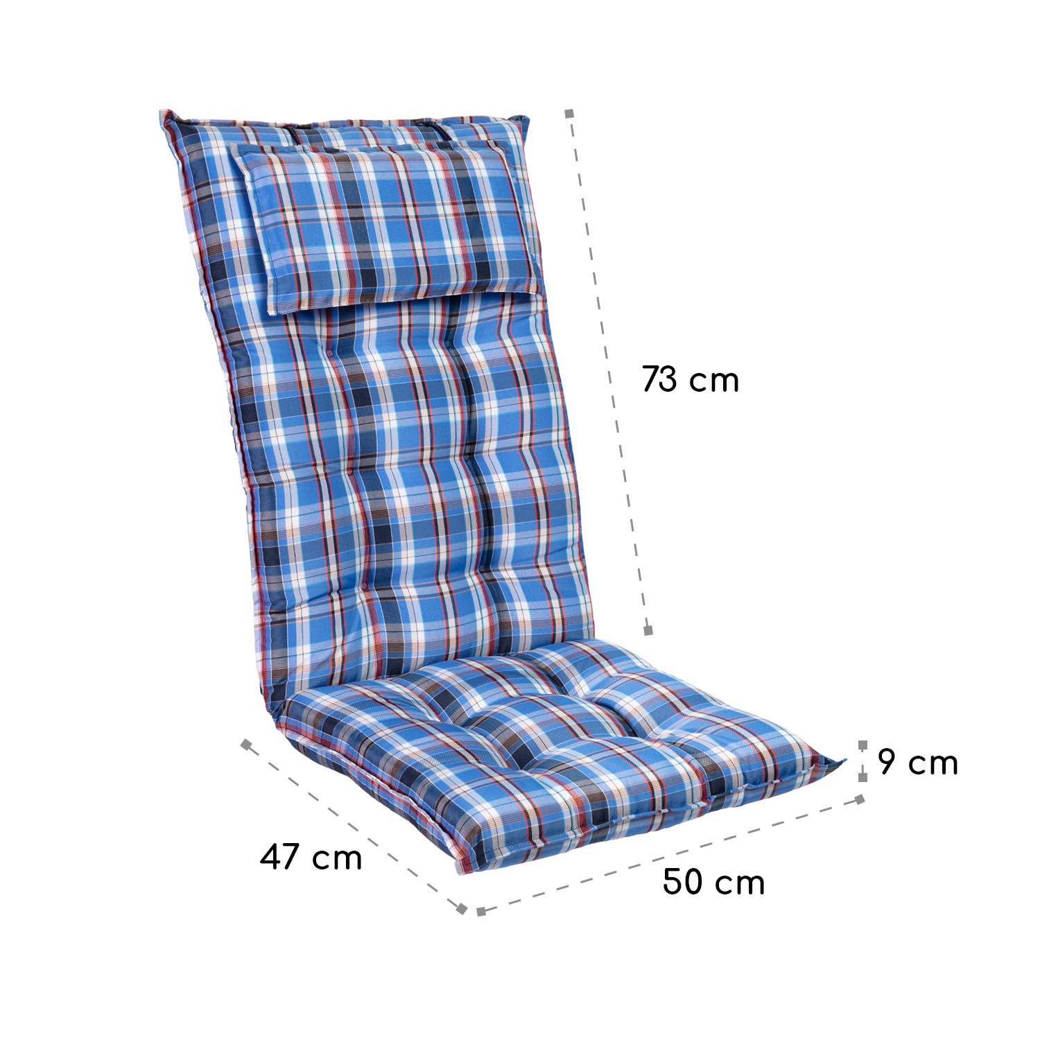 Sylt, čalúnená podložka, podložka na stoličku, podložka na vyššie polohovacie kreslo, vankúš, polyester, 50 × 120 × 9 cm