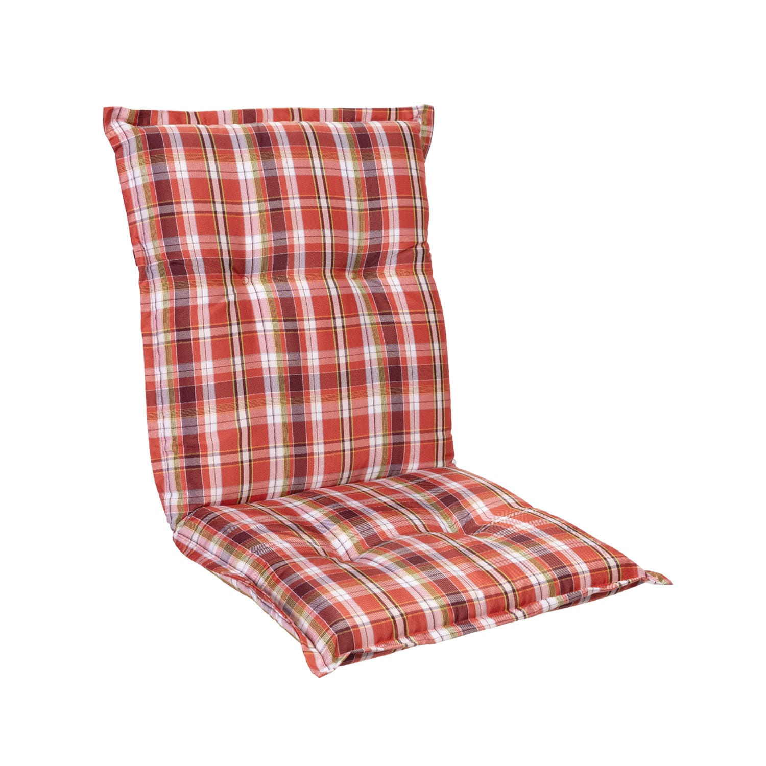 Prato, Imbottitura, Schienale Basso, Sedia da Giardino, Poliestere, 50x100x8cm 1 x cuscino di seduta | rosso / bianco
