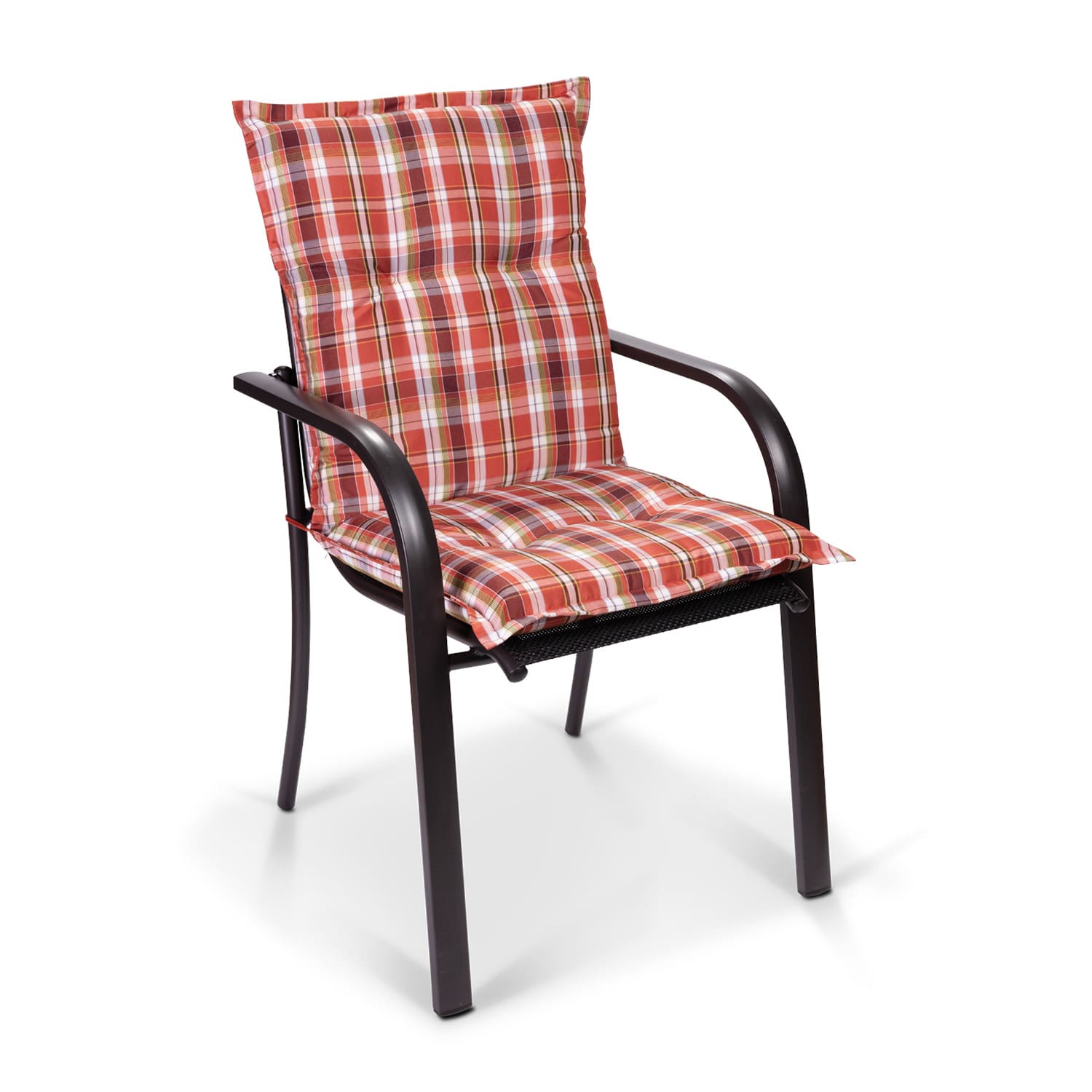 Prato, Imbottitura, Schienale Basso, Sedia da Giardino, Poliestere, 50x100x8cm 1 x cuscino di seduta | rosso / bianco