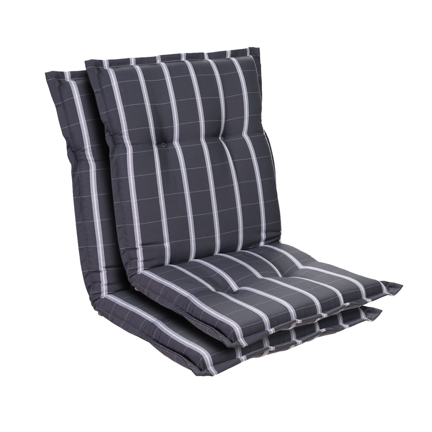 Prato, Imbottitura, Schienale Basso, Sedia da Giardino, Poliestere, 50x100x8cm 2 x cuscino di seduta | Grigio