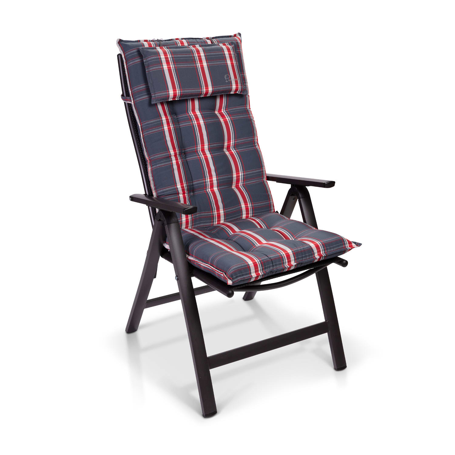 Sylt, čalúnená podložka, podložka na stoličku, podložka na vyššie polohovacie kreslo, vankúš, polyester, 50 × 120 × 9 cm 3 x sedák | Šedá / Světle Šedá