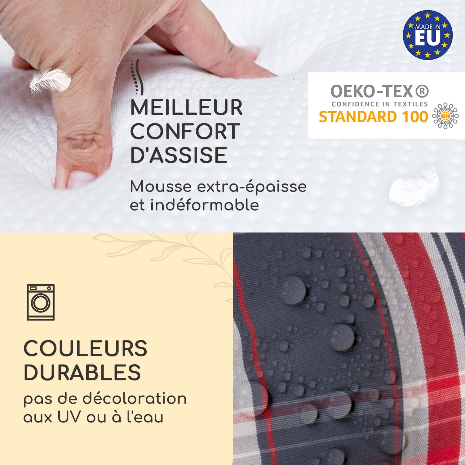 Sylt stoelkussen zitkussen hoge rugleuning hoofdkussen polyester 50x120x9cm