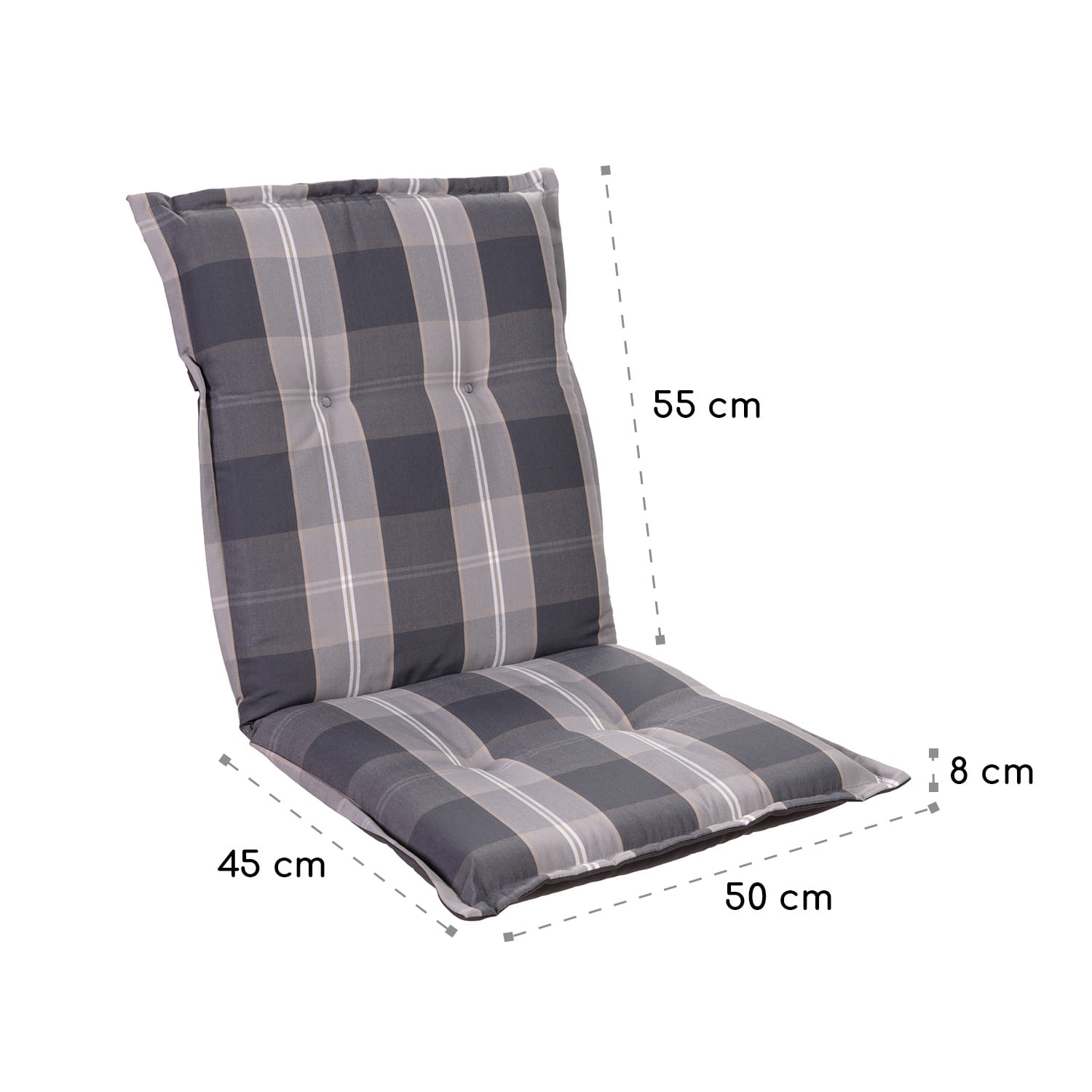 Prato, čalúnená podložka, podložka na stoličku, podložka na nižšie polohovacie kreslo, na záhradnú stoličku, polyester, 50 × 100 × 8 cm