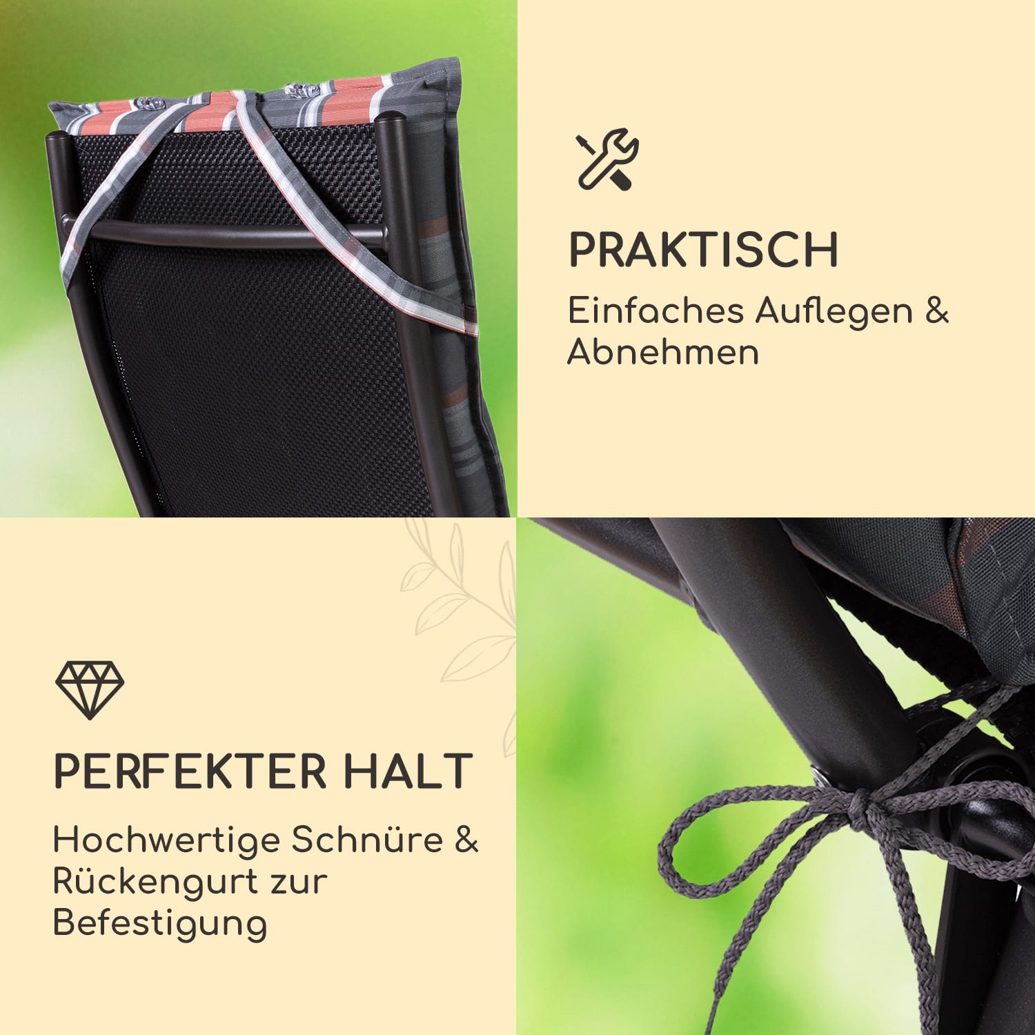 Sylt coussin de fauteuil appuie-tête pour dossier haut Polyester 50x120x9cm 