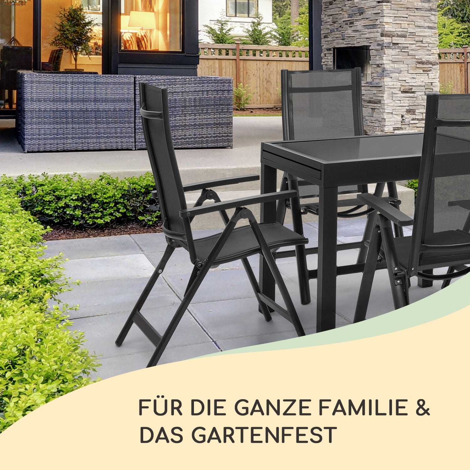 Sylt Polsterauflage Sesselauflage Kopfkissen Polyester 50x120x9cm 4 x Sitzauflage | Grün / Grau
