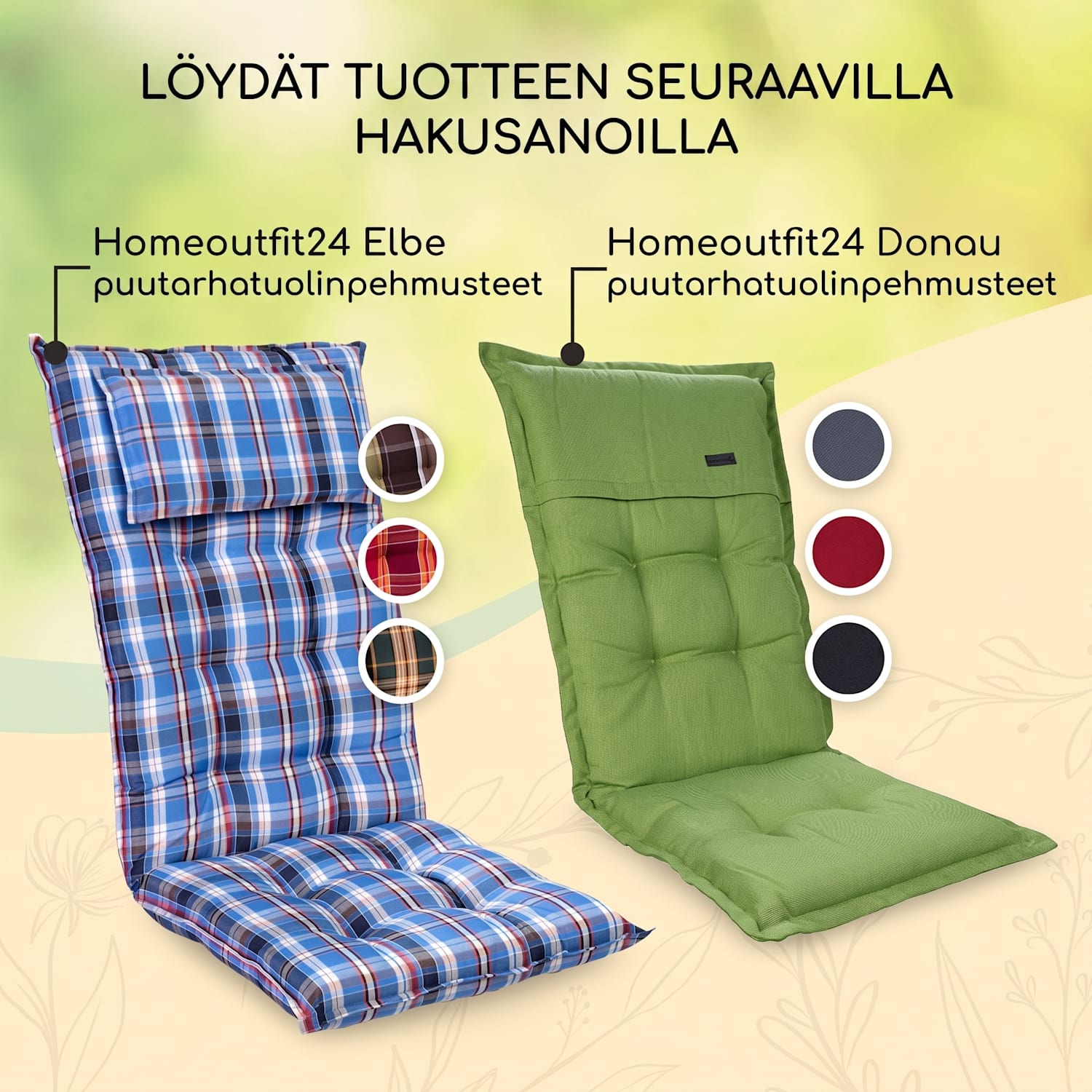 Sylt pehmustetyyny puutarhatuolin pehmuste tyyny polyesteriä 50 x 120 x 9 cm 4 x istuintyyny | Harmaa / valkoinen