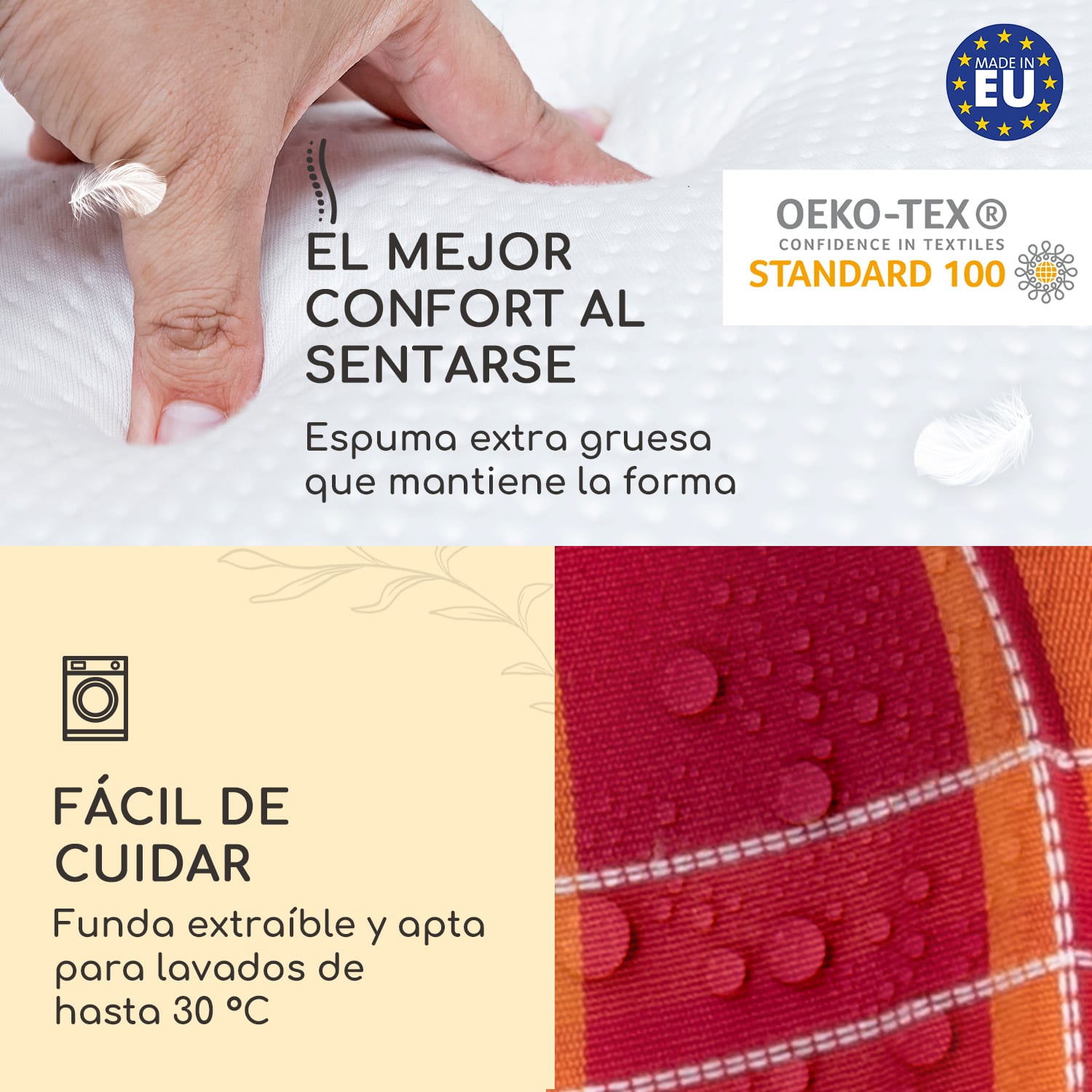 Sylt Cojín acolchado Cojín de exterior para sillas con respaldo alto Almohada Poliéster 50x120x9cm 