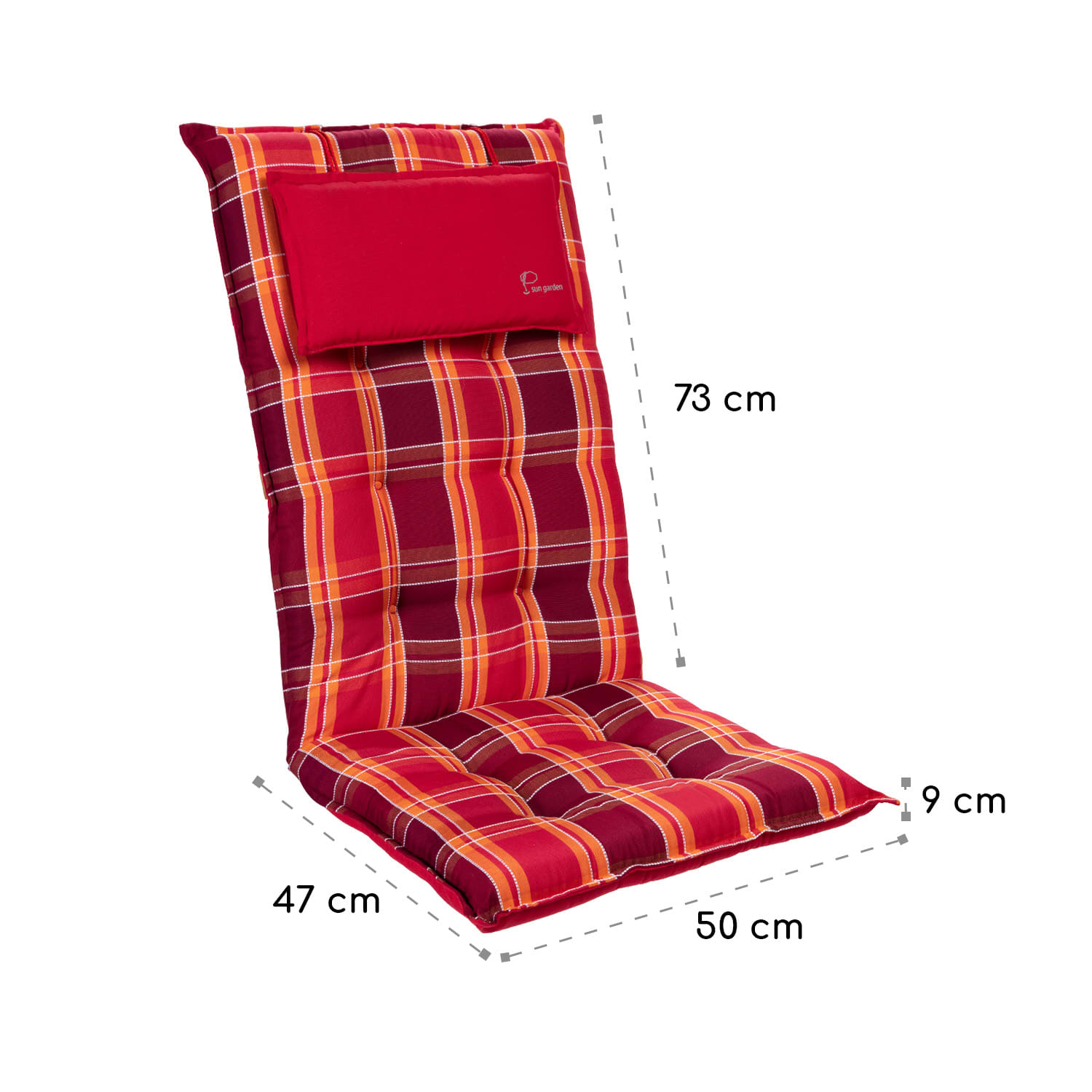 Sylt, čalouněná podložka, podložka na židli, podložka na výše polohovací křeslo, polštář, polyester, 50 × 120 × 9 cm